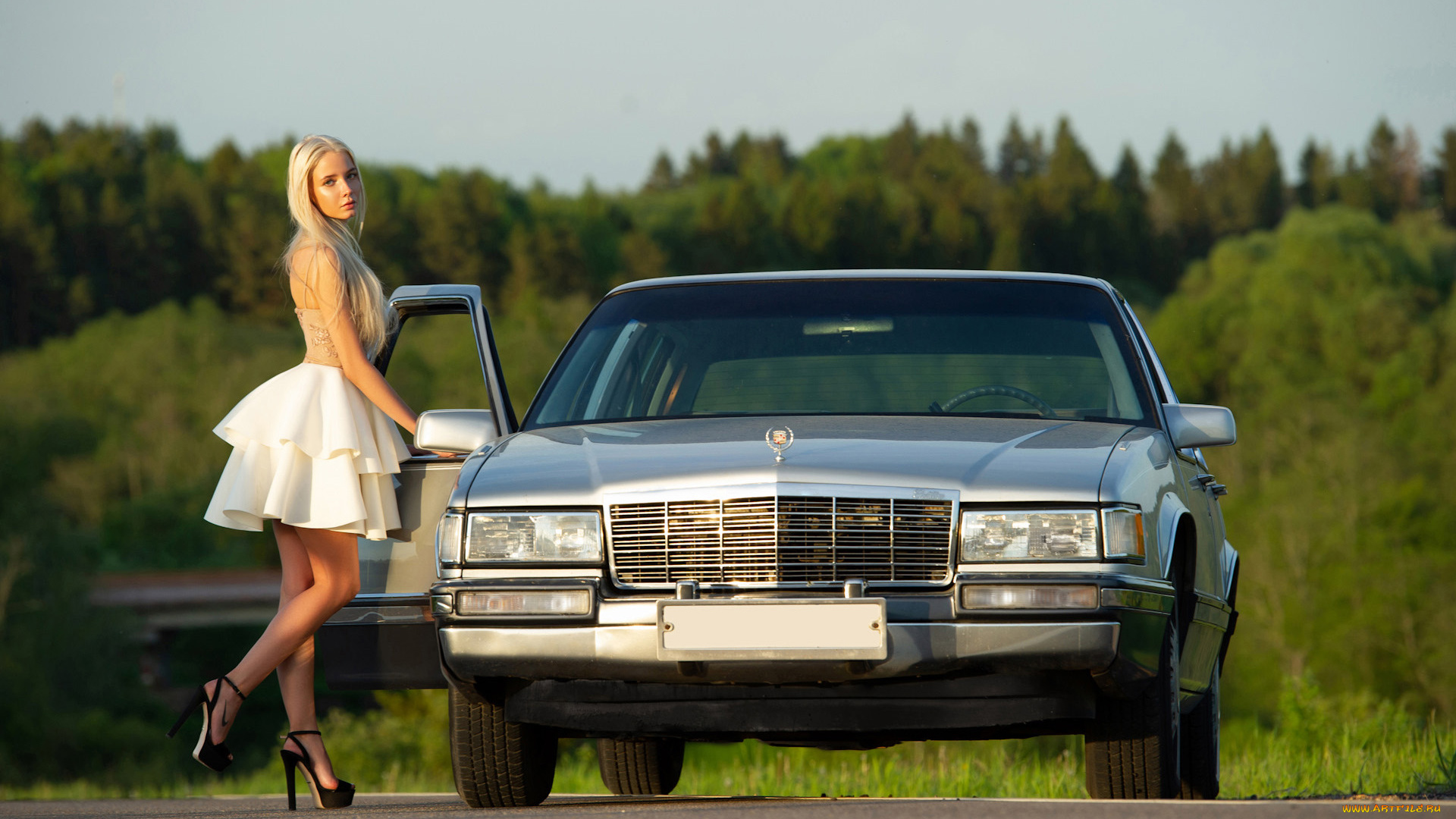 автомобили, -авто, с, девушками, cadillac, de, ville