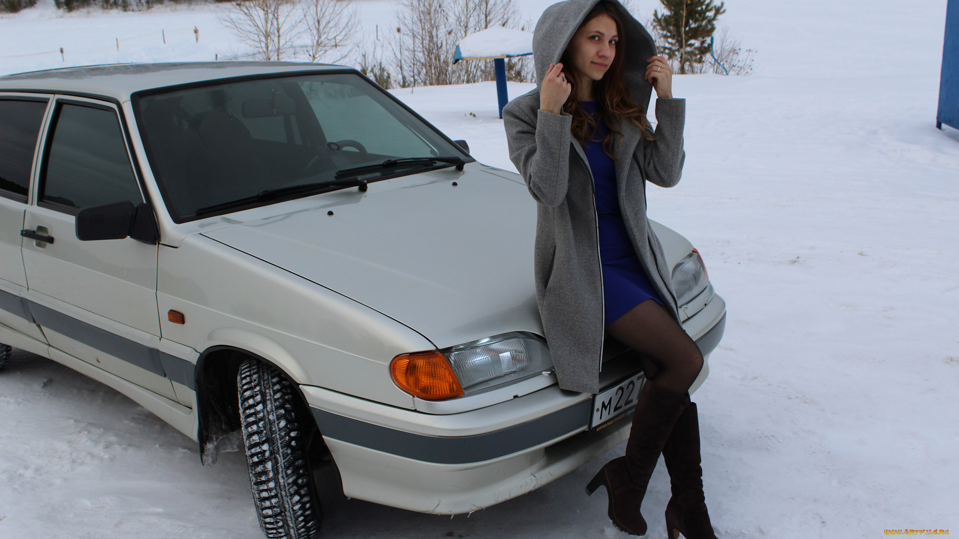 автомобили, -авто, с, девушками, lada, 2114