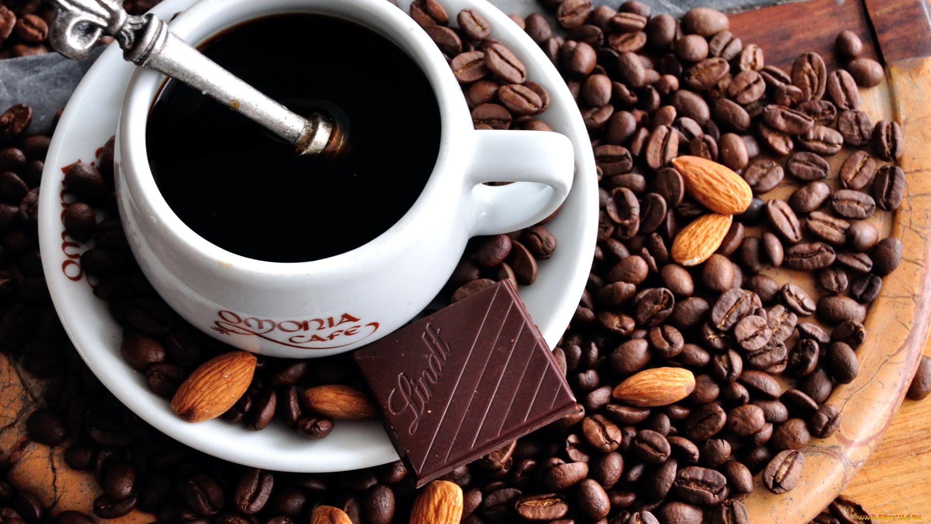 еда, кофе, , кофейные, зёрна, шоколад, миндаль, зерна
