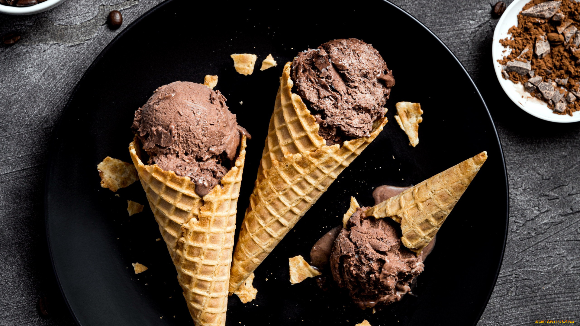 еда, мороженое, , десерты, вафельный, рожок, шоколадное