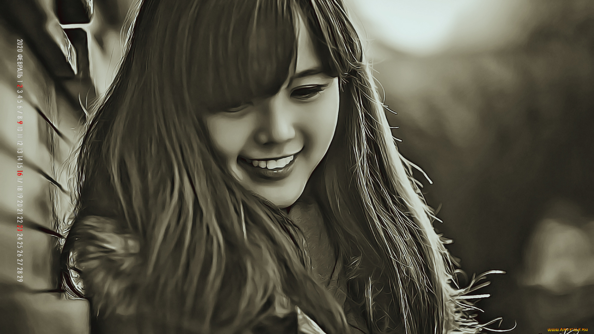 календари, компьютерный, дизайн, 2020, девушка, улыбка, лицо, женщина, calendar, азиатка