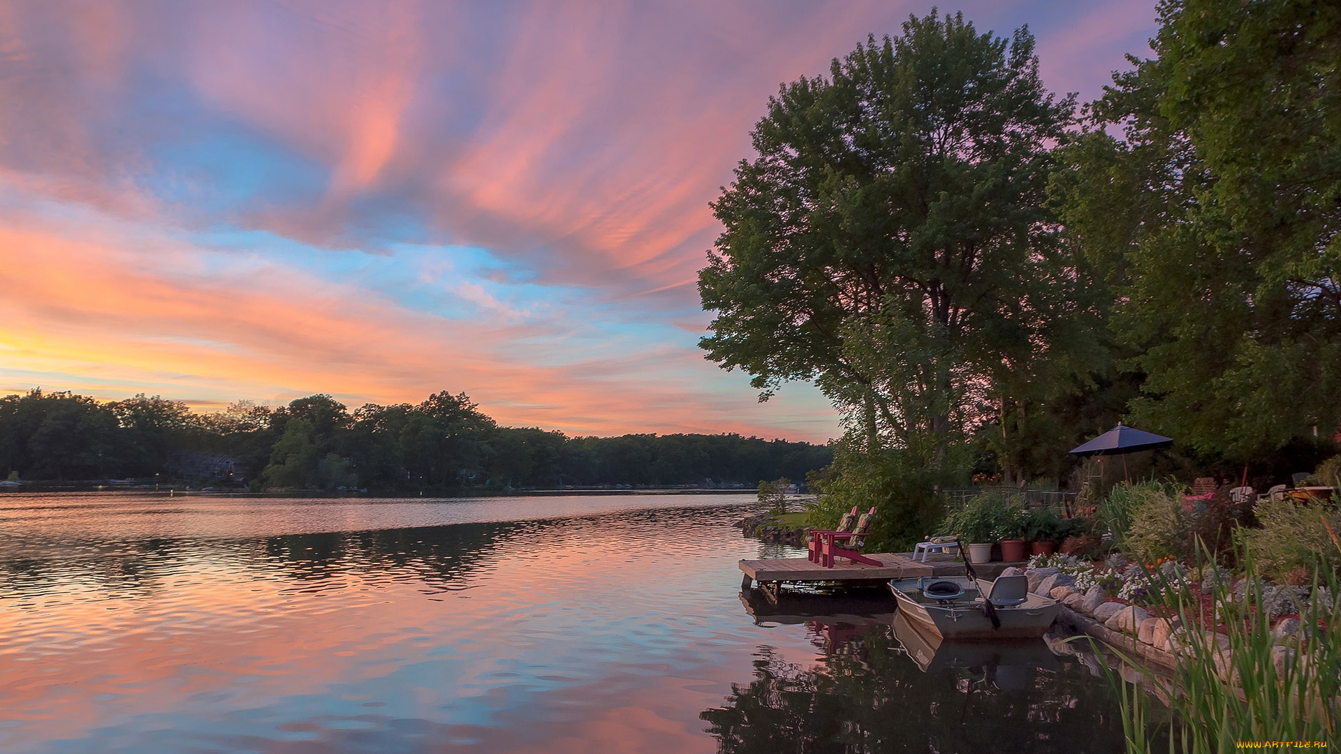 природа, реки, озера, облака, вечер, река