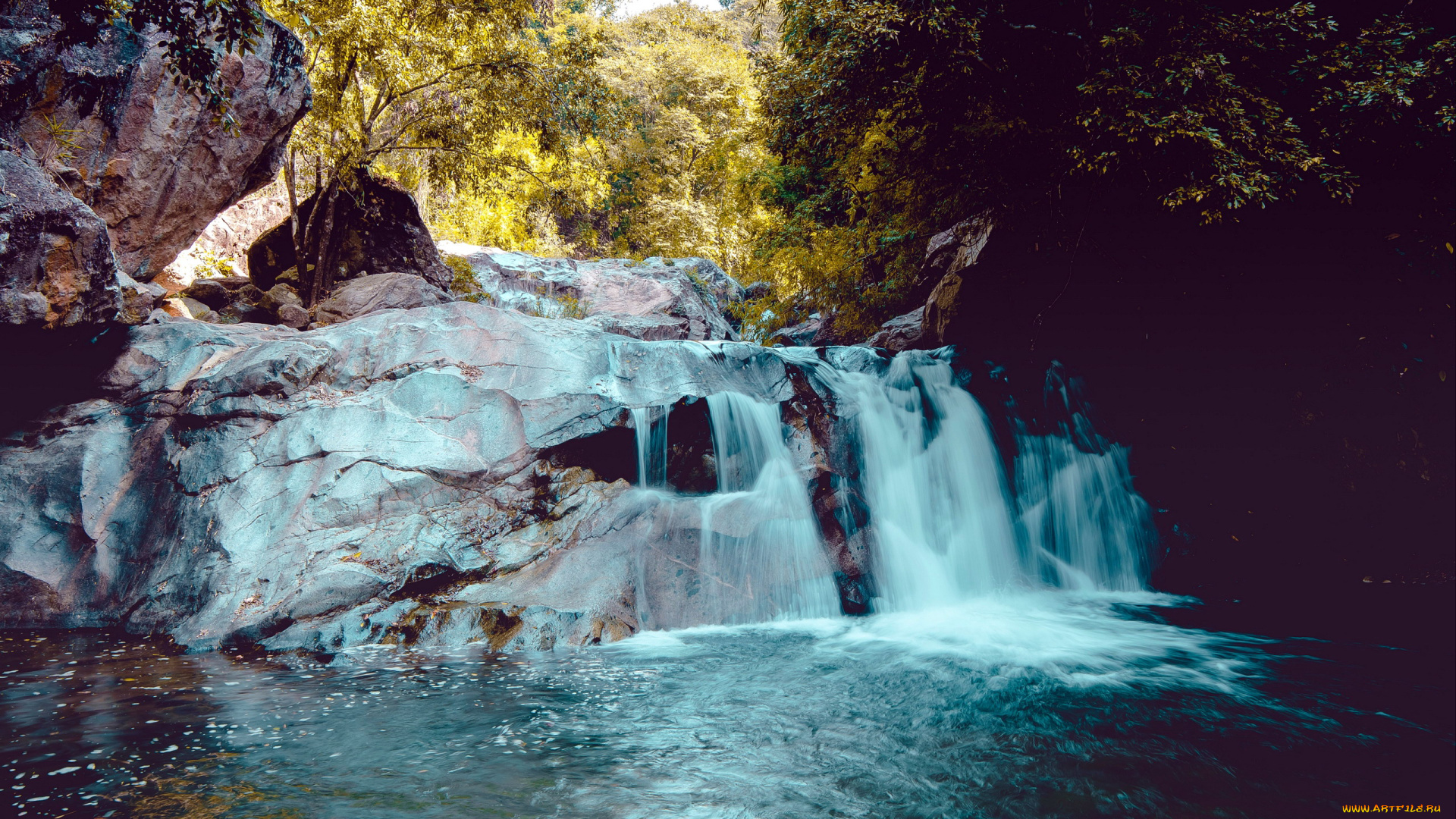 природа, водопады, поток, водопад, вода