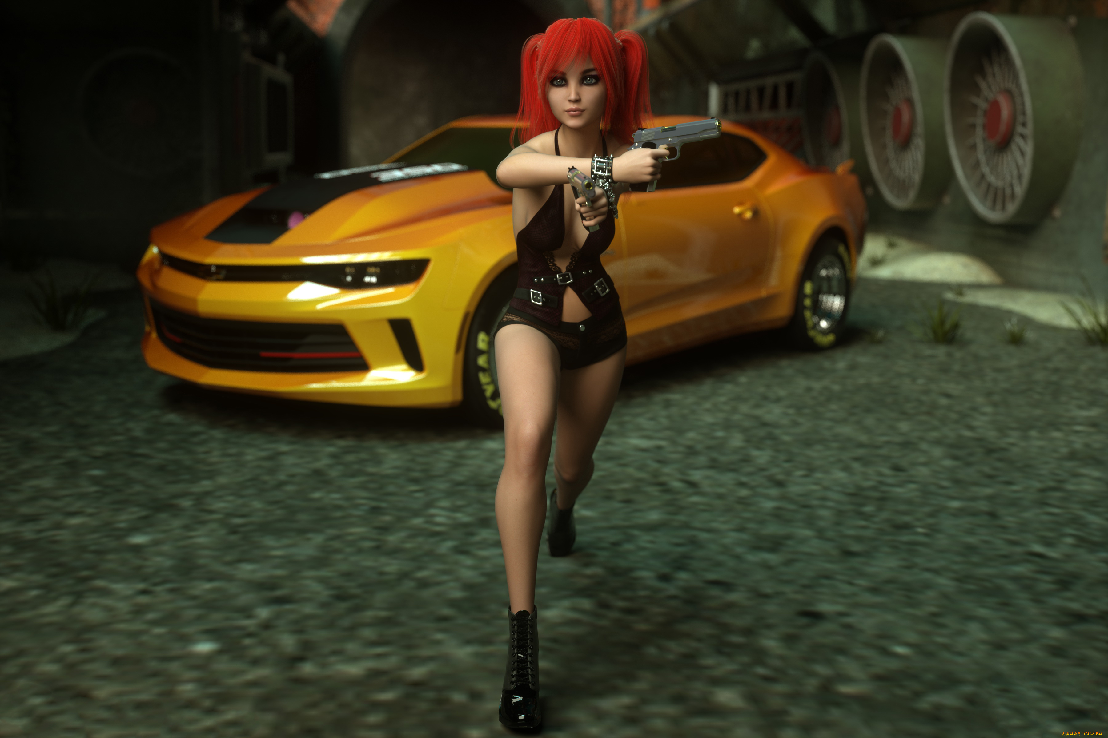 3д, графика, люди-авто, мото, , people-, car, , , moto, автомобиль, взгляд, фон, девушка