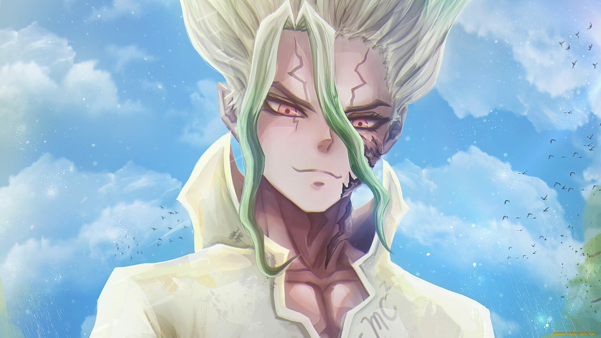 аниме, dr, , stone, stone