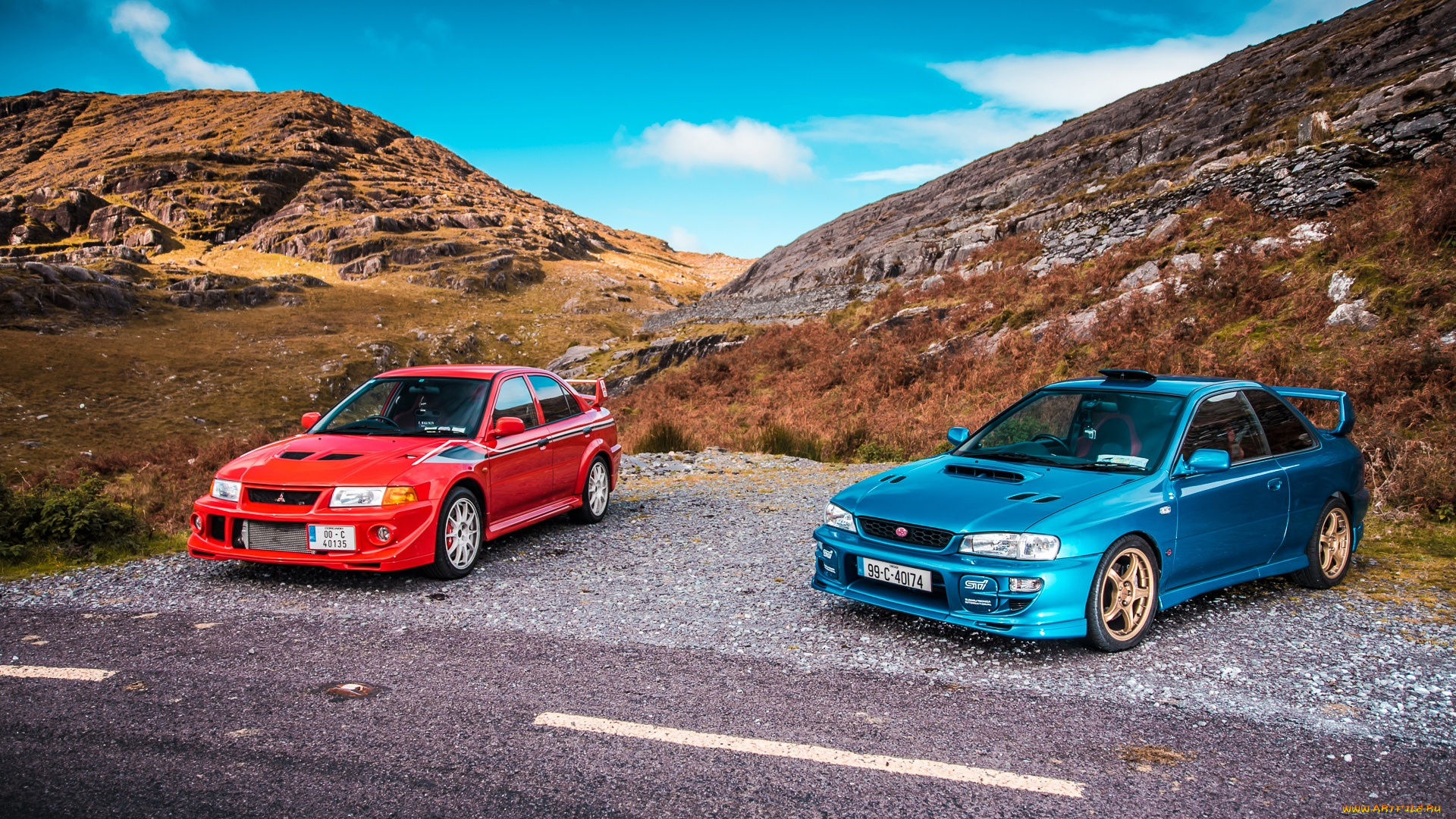 автомобили, разные, вместе, mitsubishi, lancer, evolution, subaru, impreza, sti