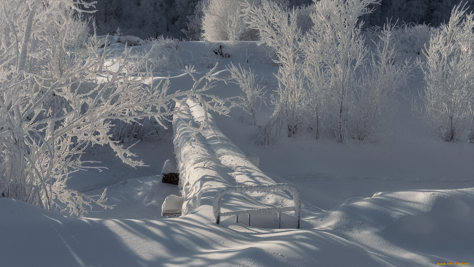 природа, зима, снег, сугробы