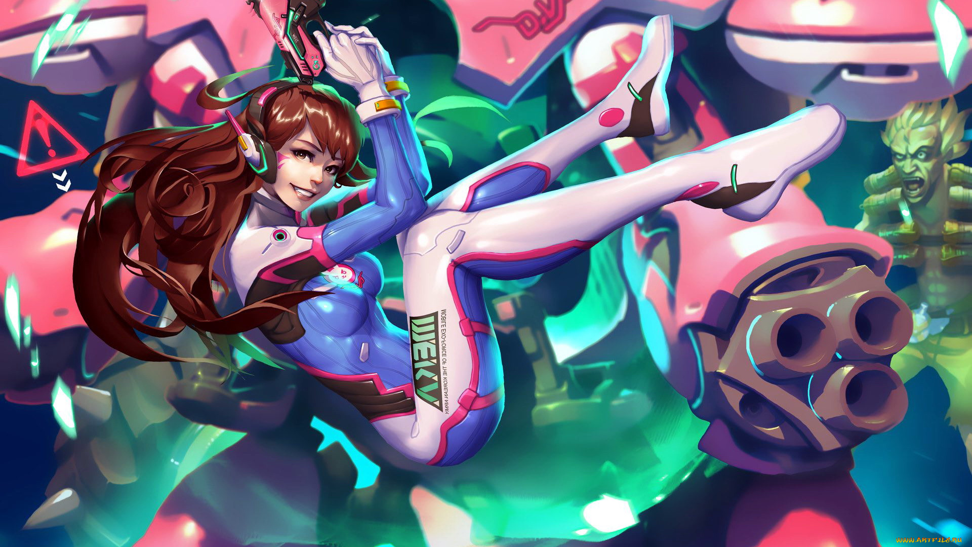 видео, игры, overwatch, dva, оружие, робот