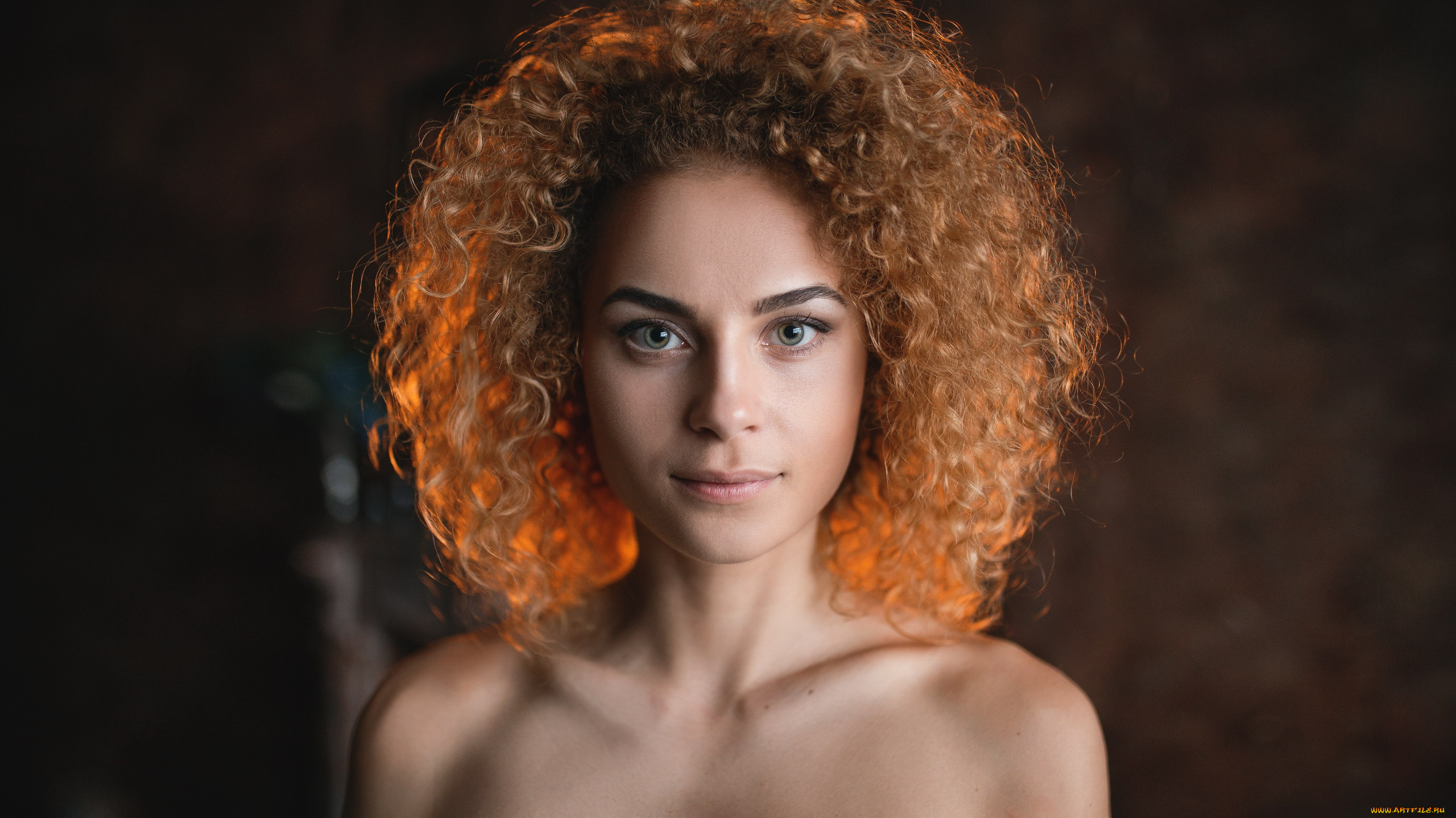 девушки, -, лица, , портреты, взгляд, локоны