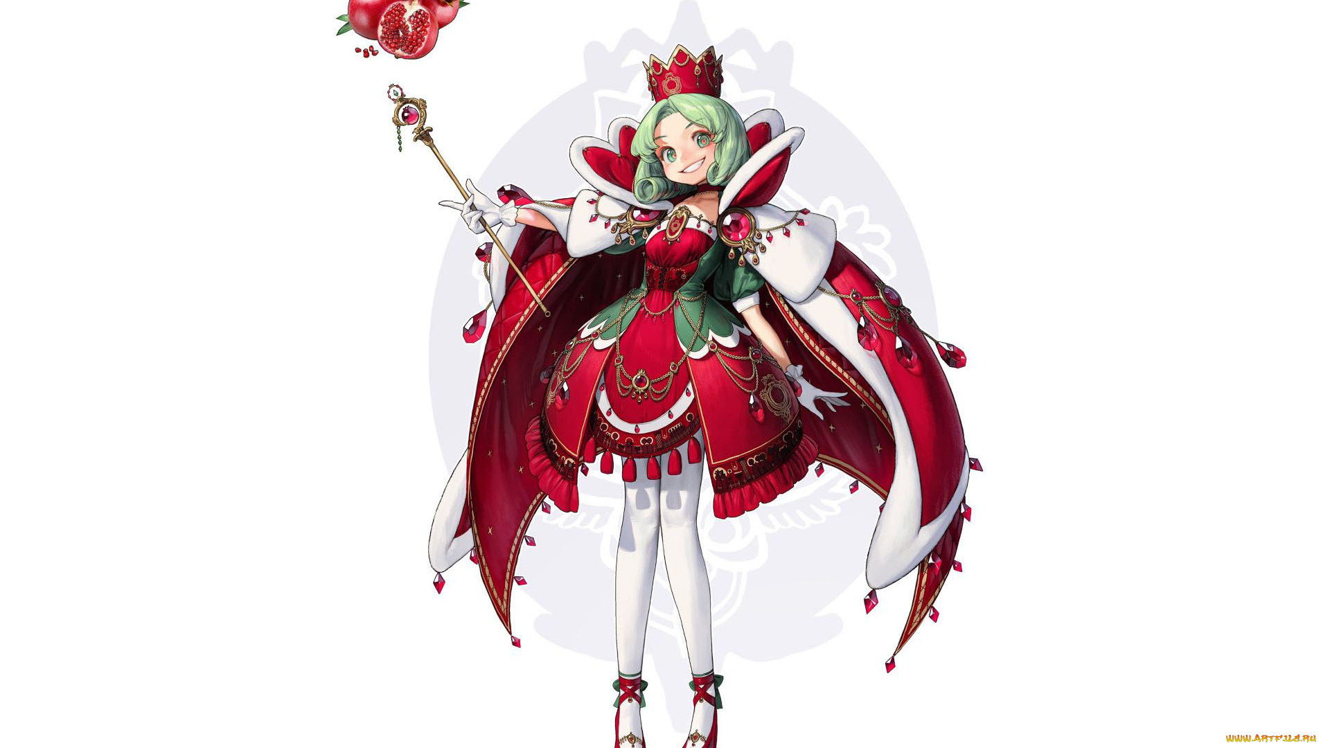 аниме, unknown, , другое, , девочка, скипетр, мантия, корона