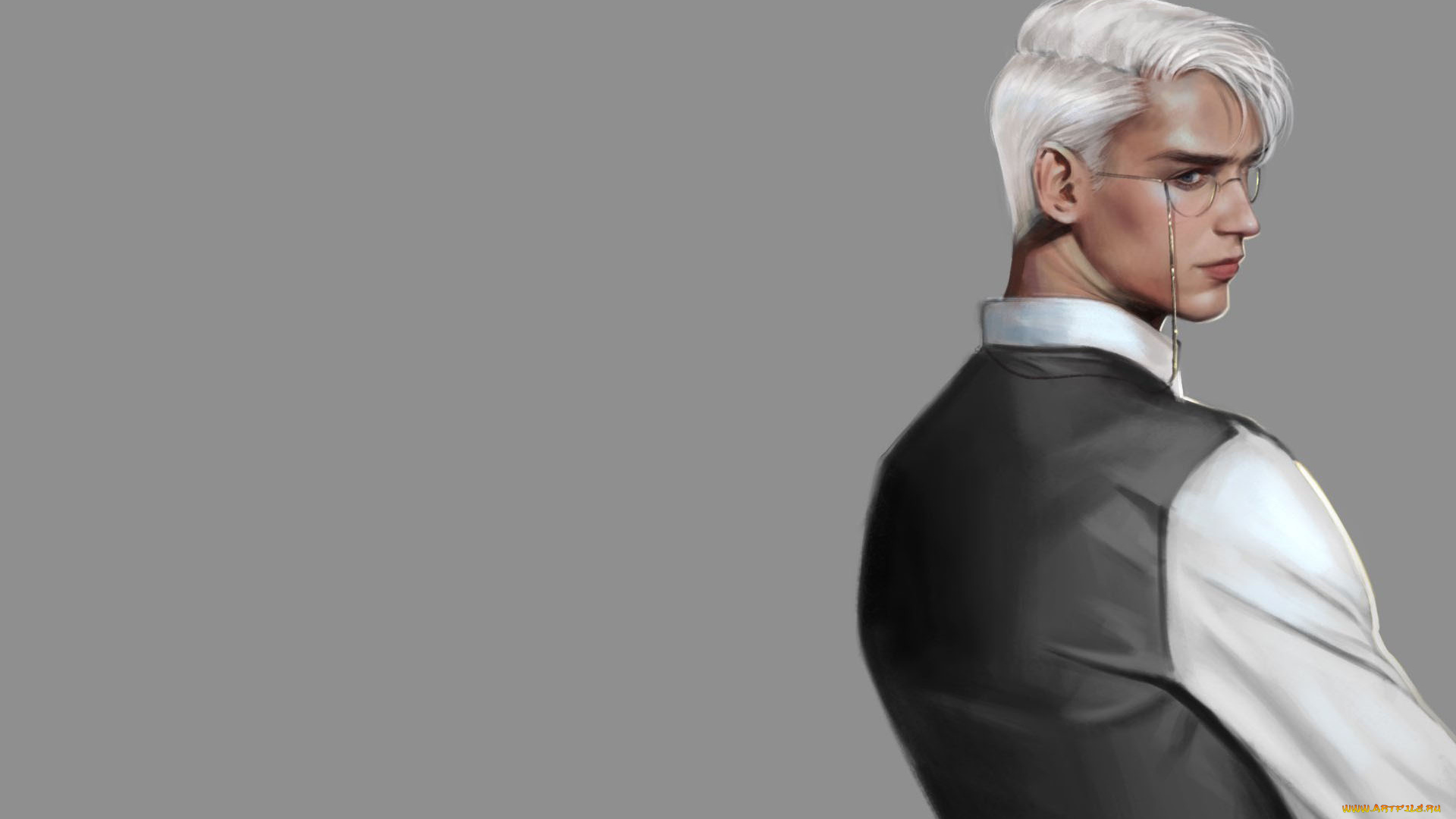 аниме, unknown, , другое, , парень, блондин, очки