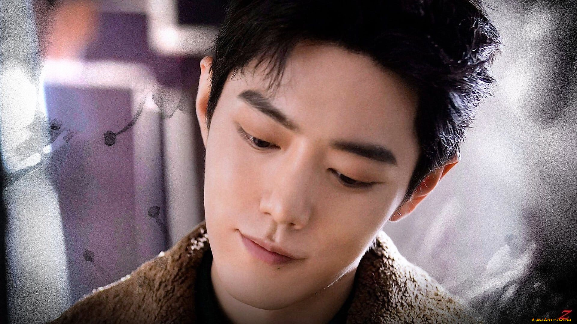 мужчины, xiao, zhan, актер, лицо, воротник