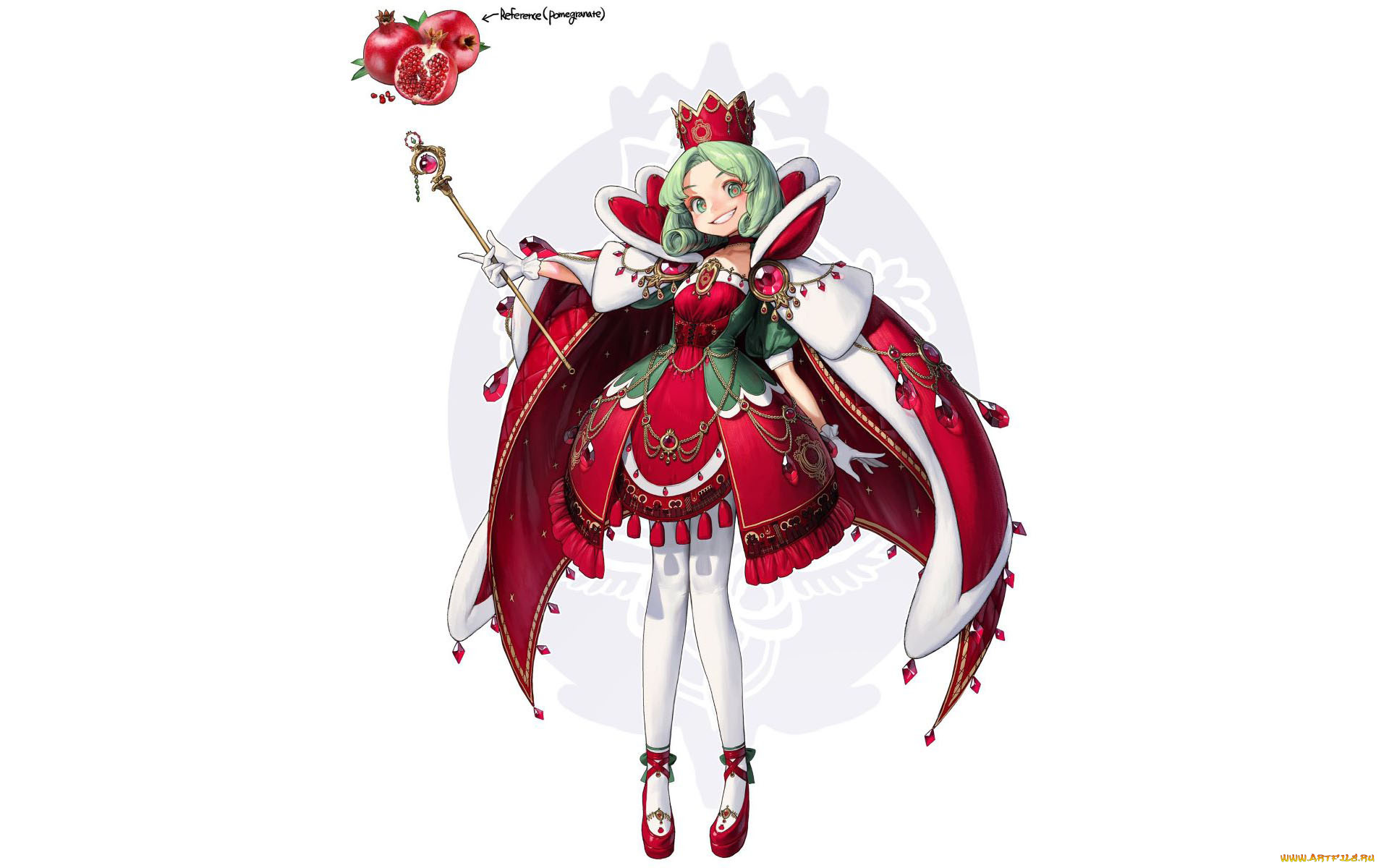 аниме, unknown, , другое, , девочка, скипетр, мантия, корона