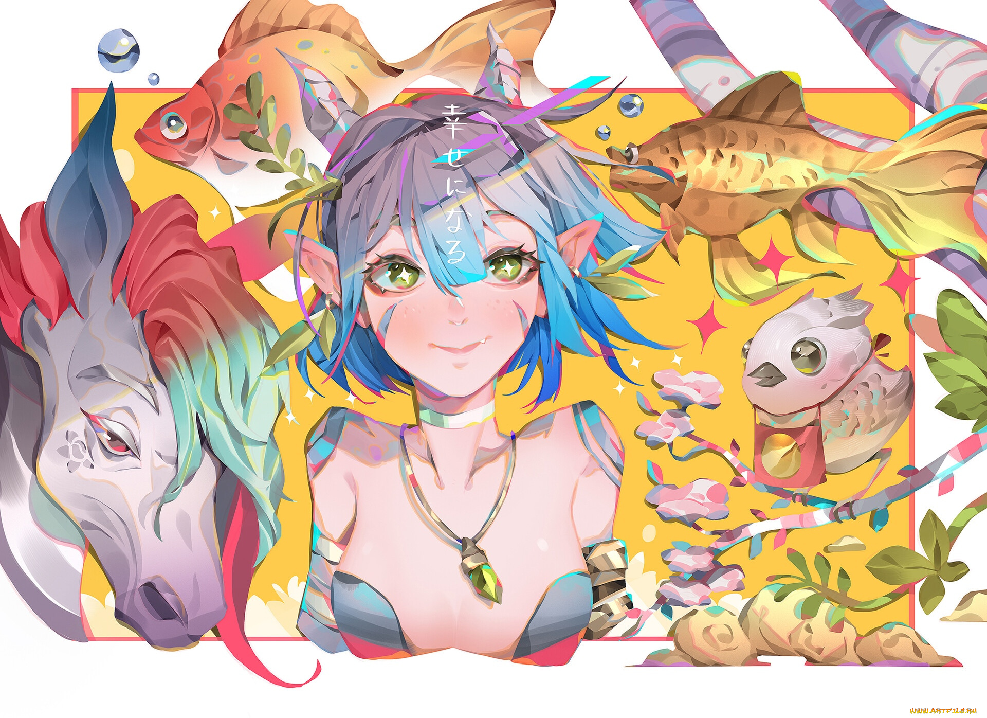 аниме, животные, , существа, девушка