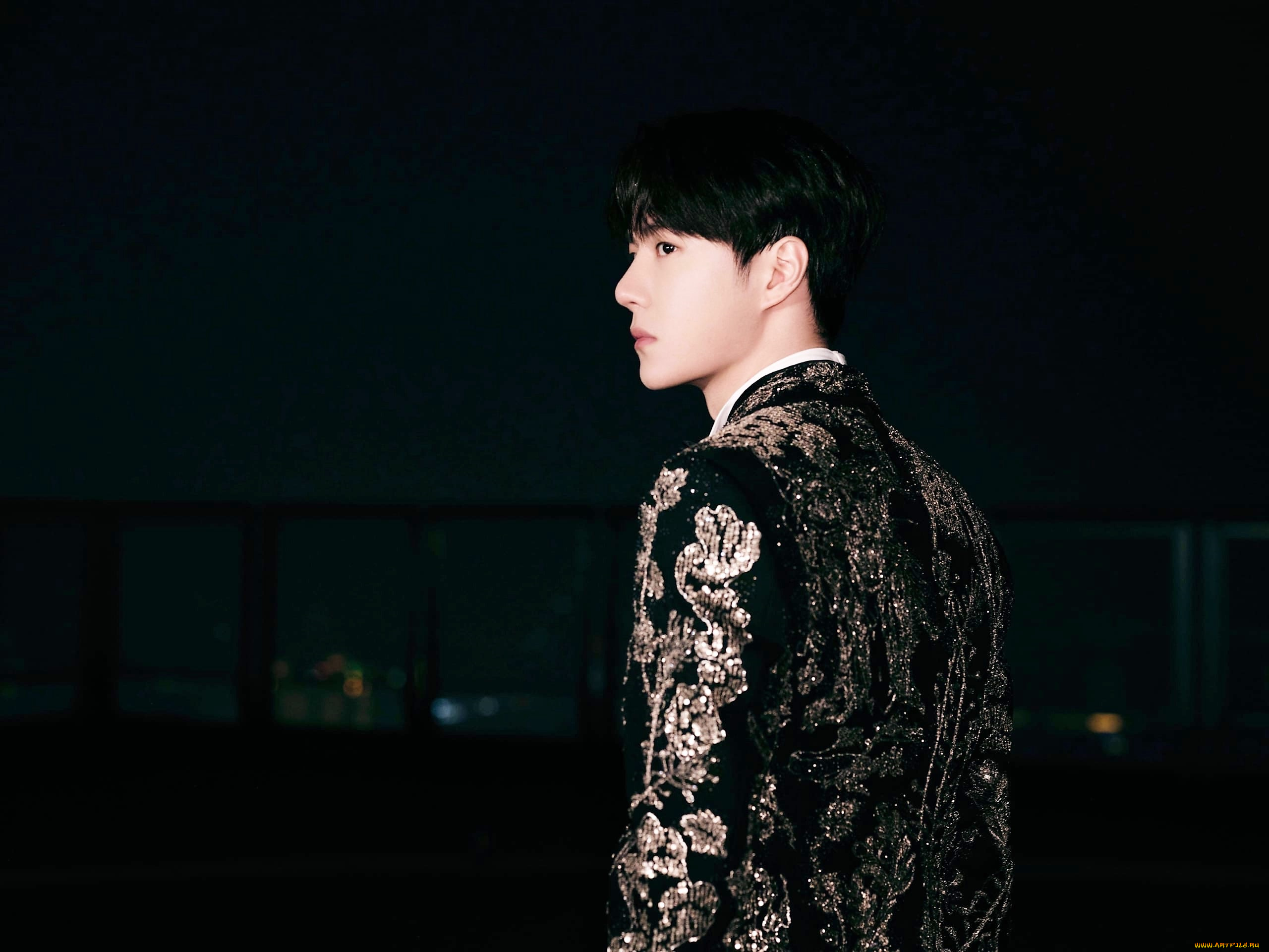 мужчины, wang, yi, bo, актер, пиджак, ночь