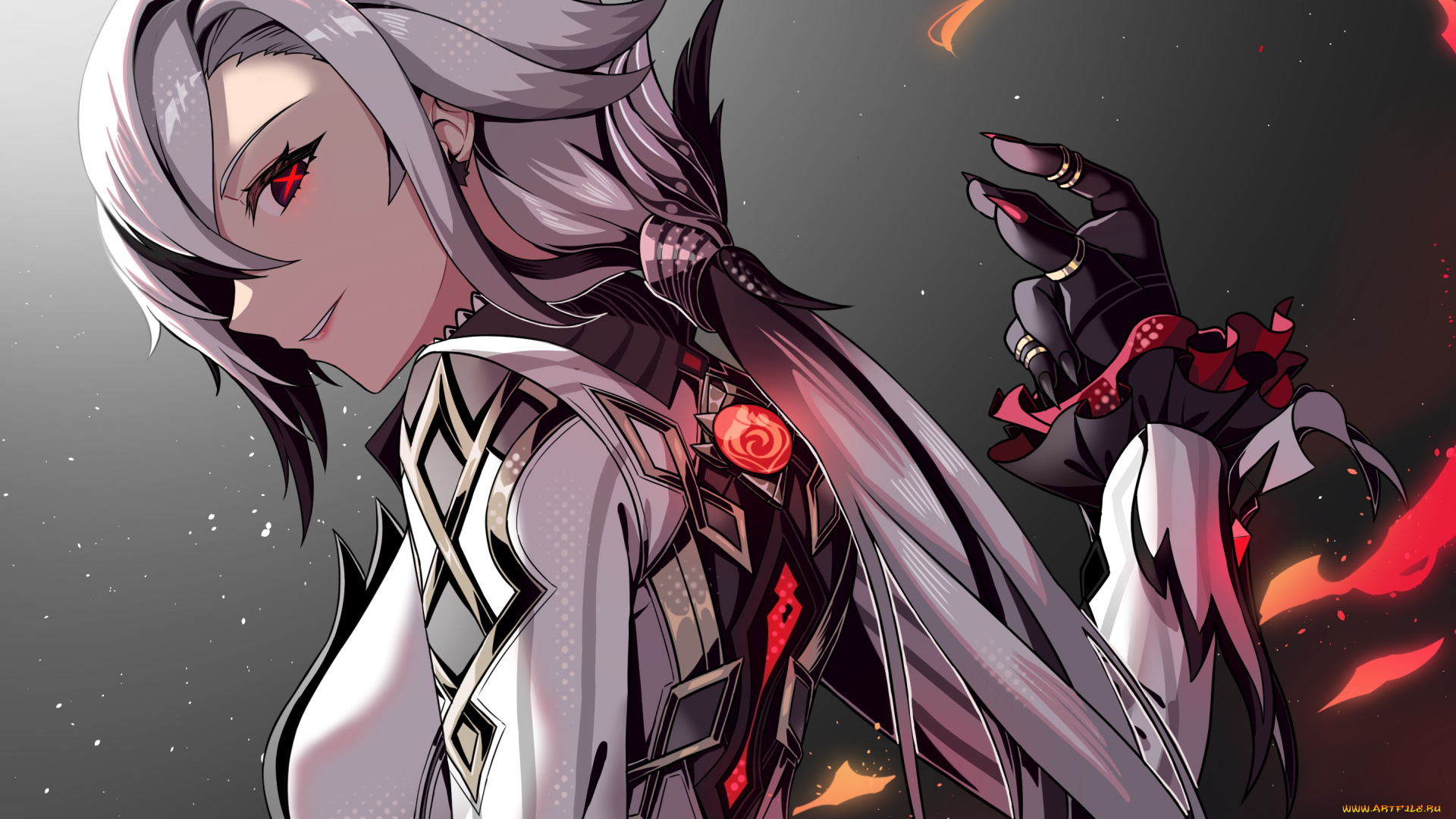 аниме, genshin, impact, девушка, взгляд