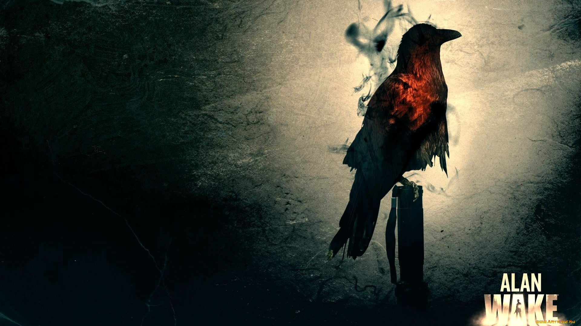 видео, игры, alan, wake, ворон, дым