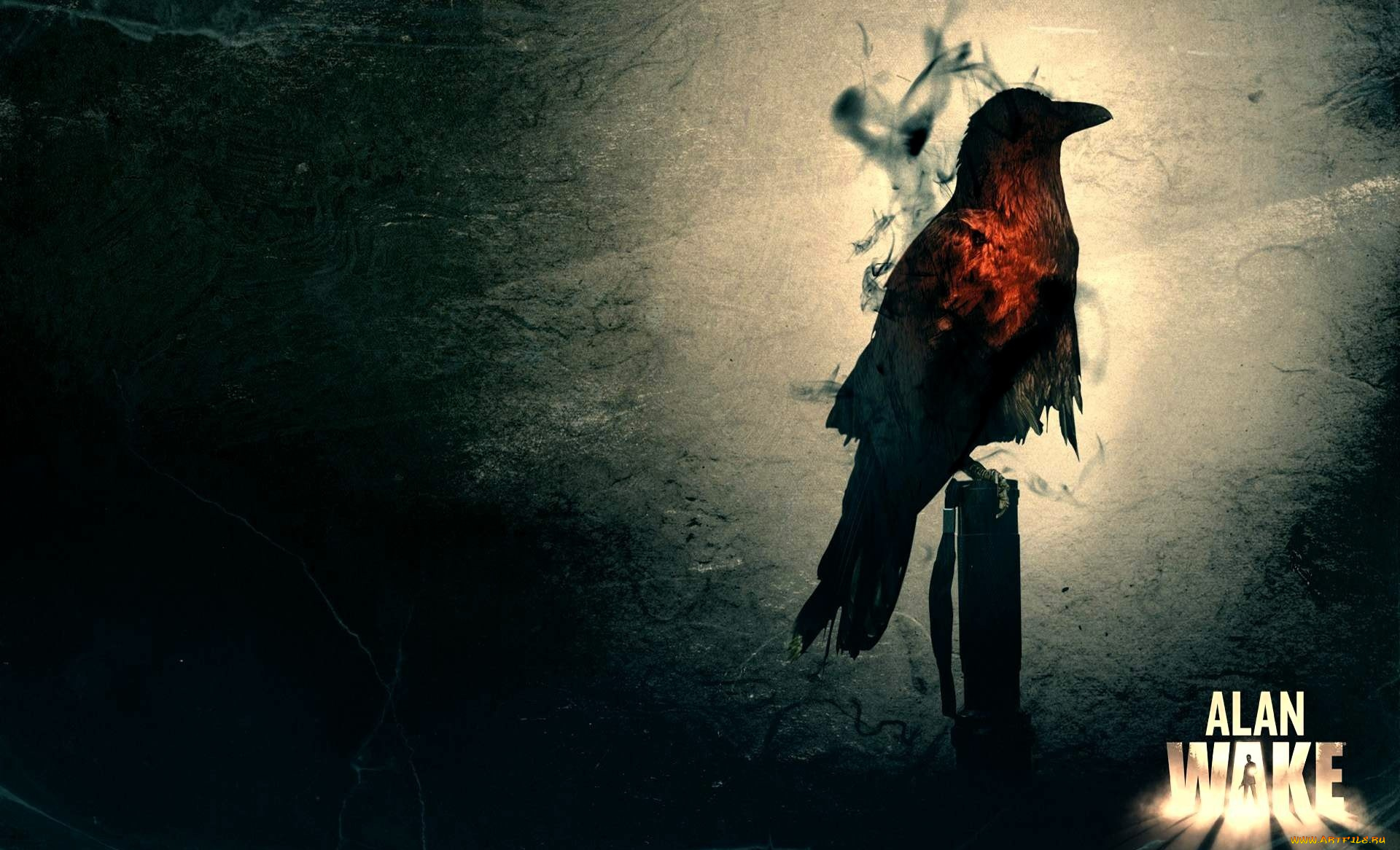 видео, игры, alan, wake, ворон, дым