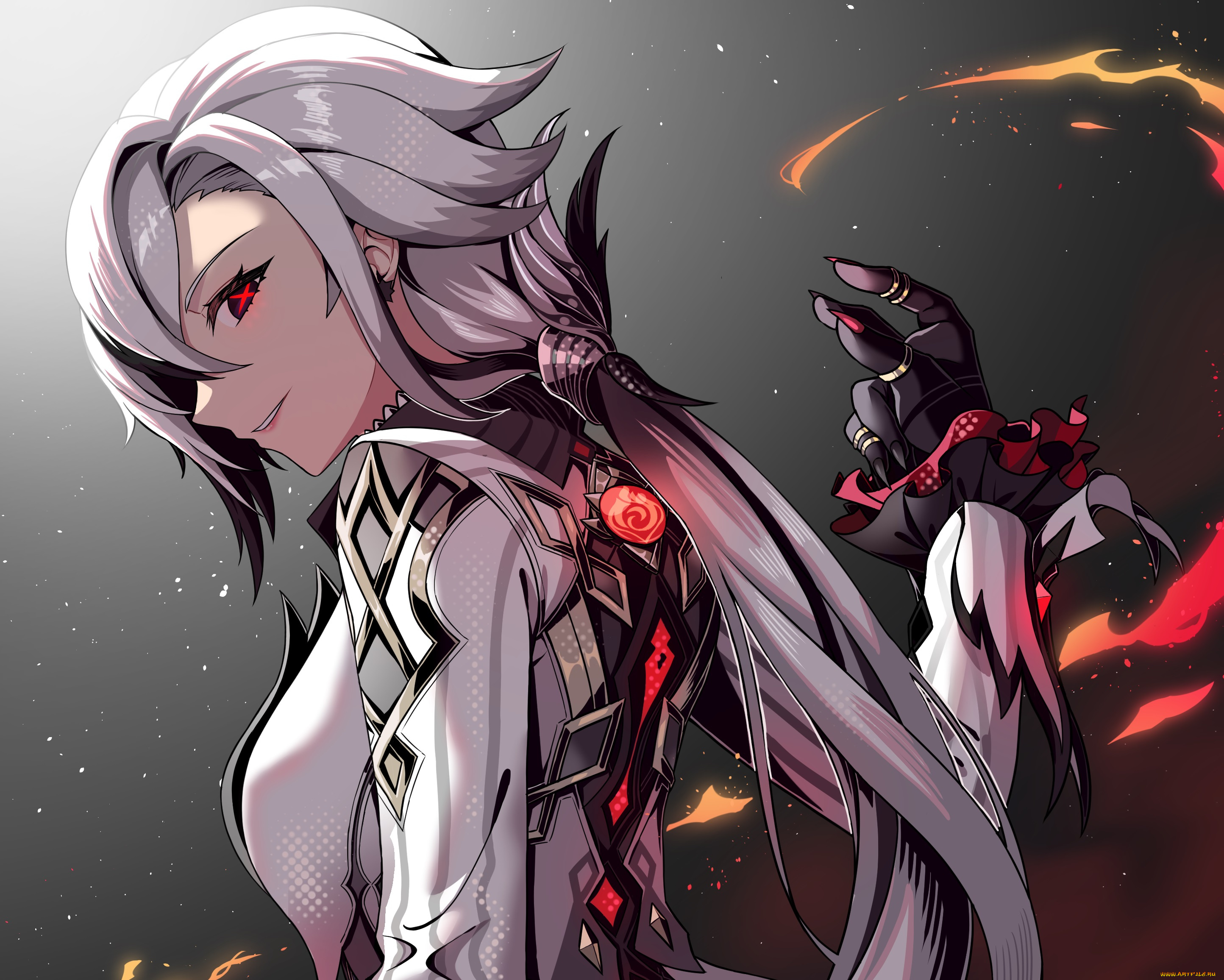 аниме, genshin, impact, девушка, взгляд