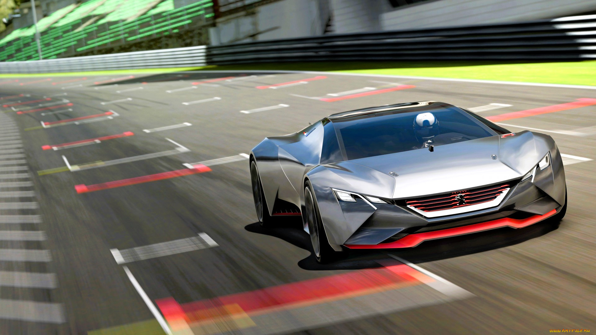 peugeot, vision, grand, turismo, видео, игры, gran, turismo, серебристый, пежо, скорость, трасса, стадион