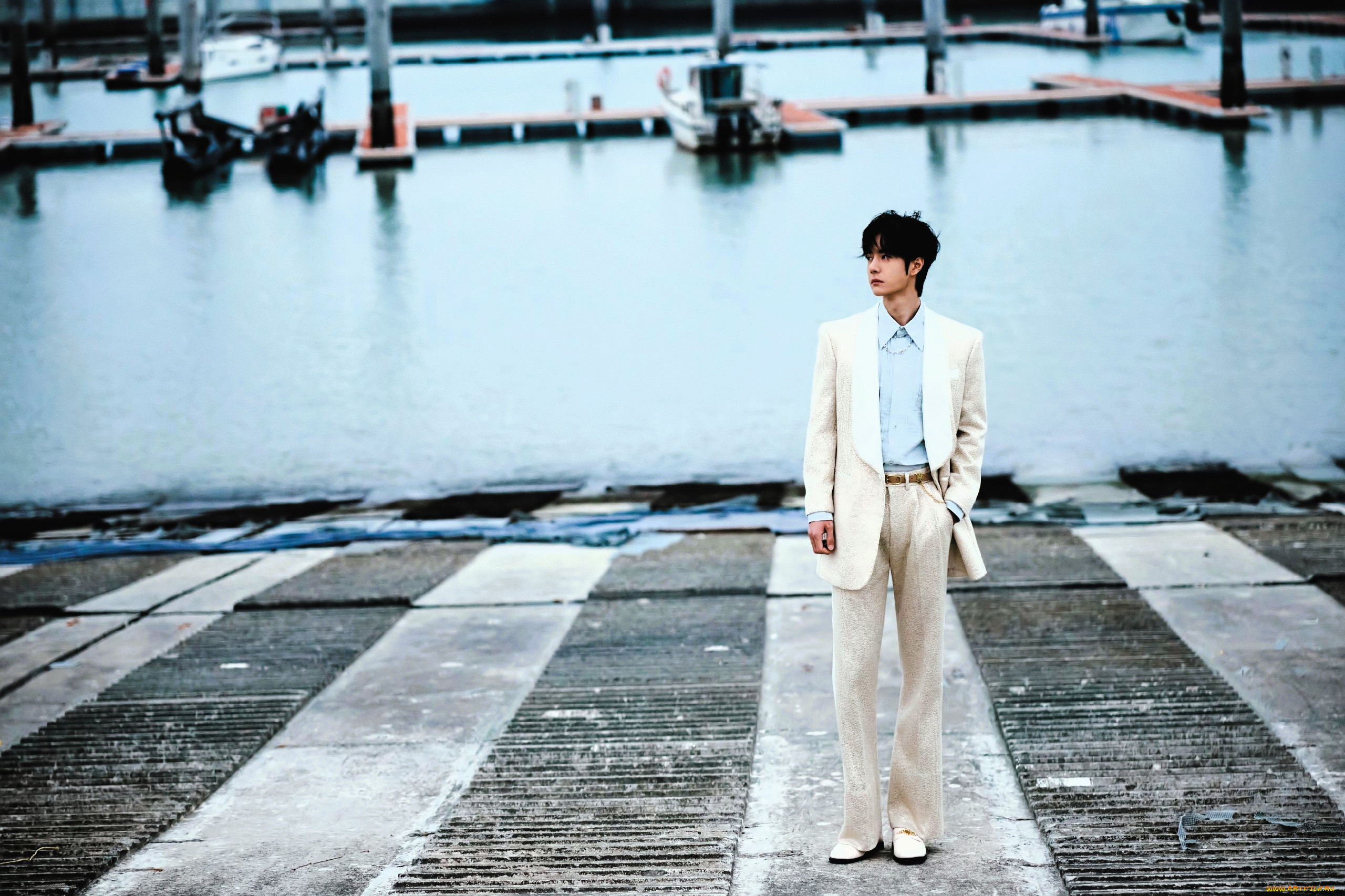 мужчины, wang, yi, bo, актер, костюм, причал