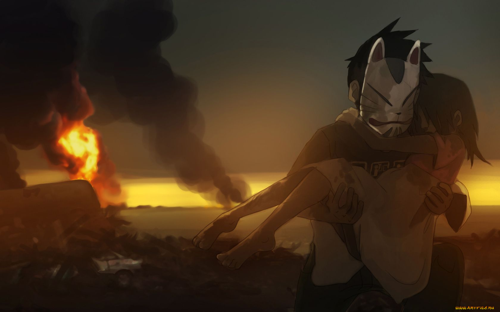 аниме, weapon, blood, technology