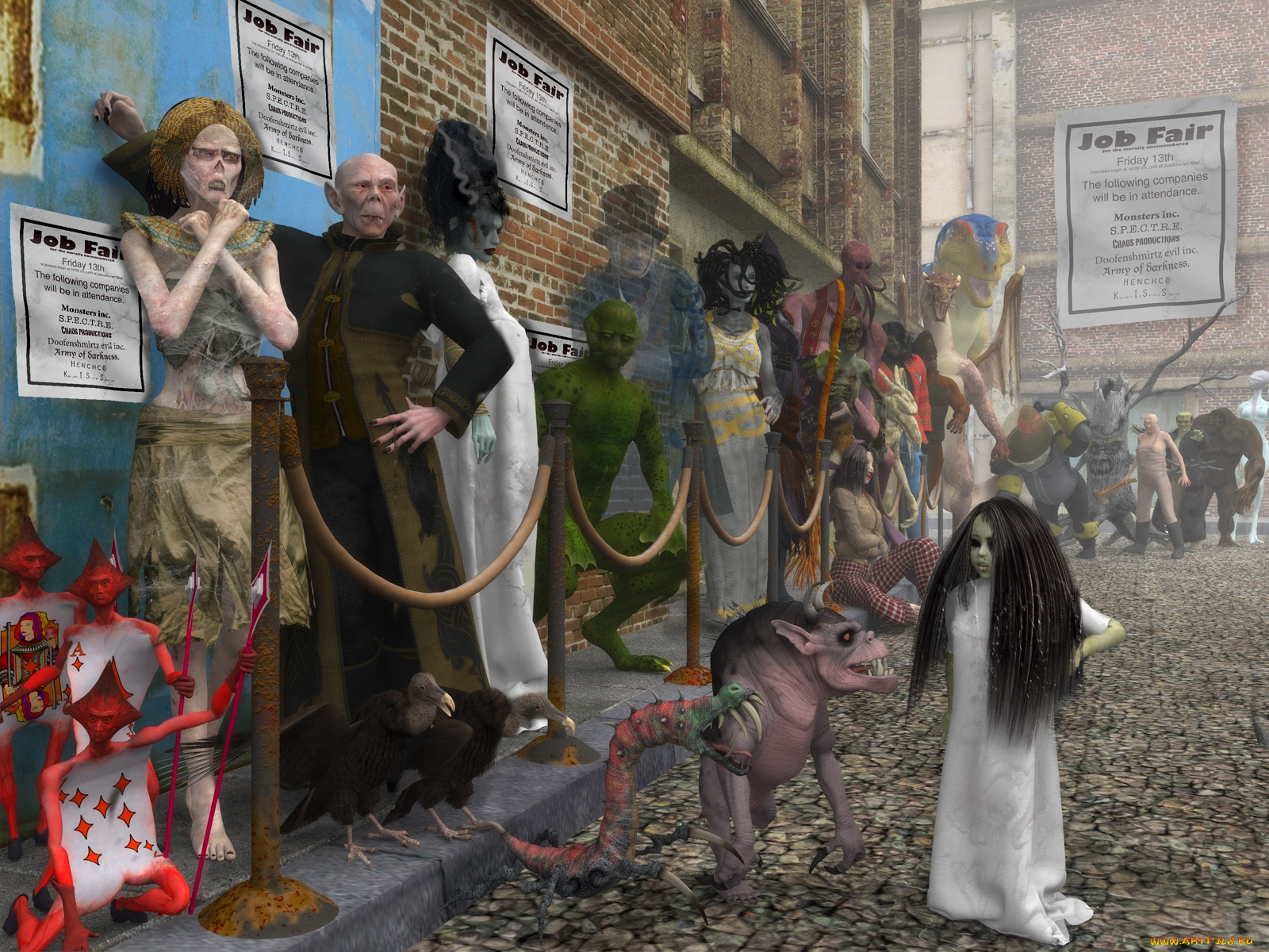 3д, графика, fantasy, фантазия, улица