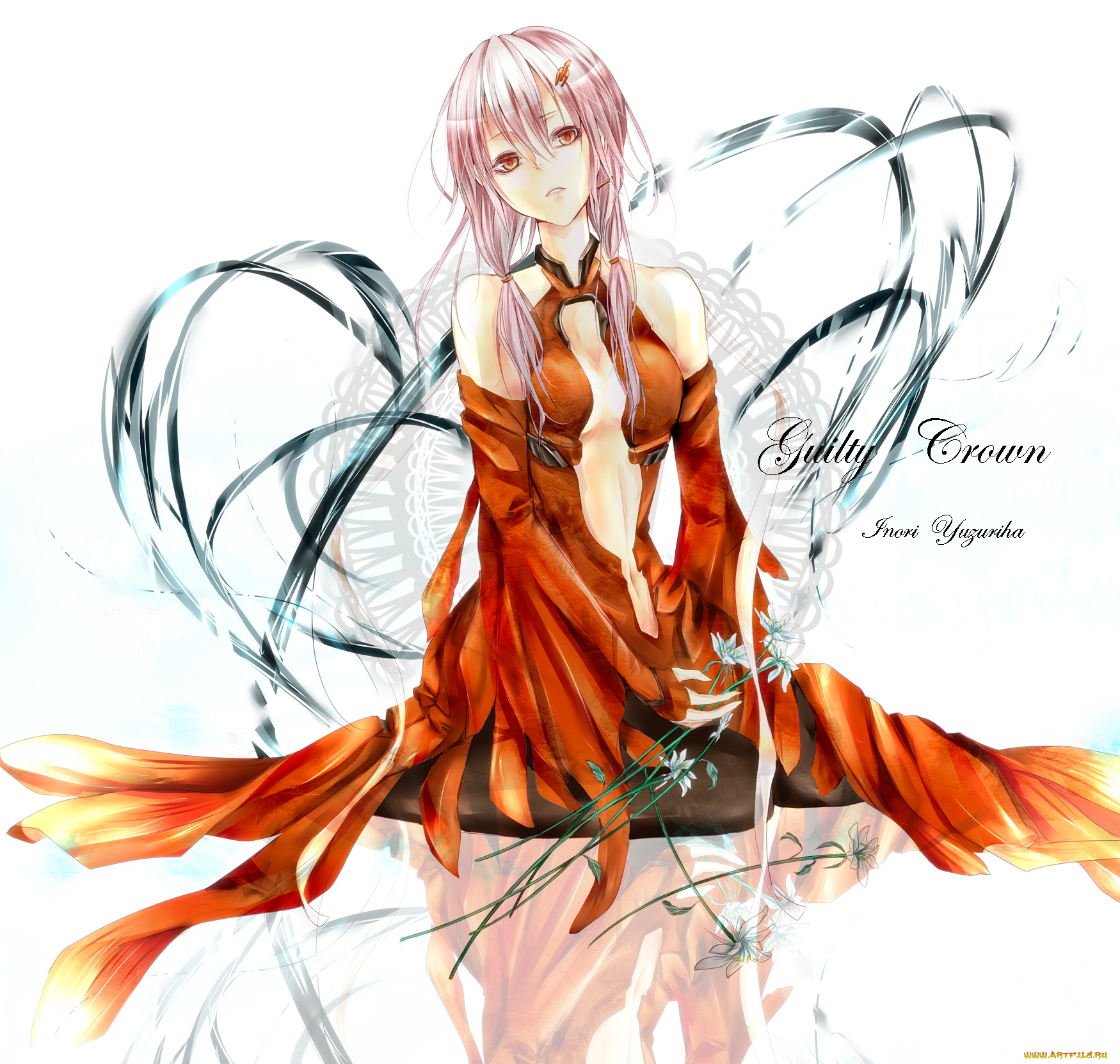 yuzuriha, inori, аниме, guilty, crown