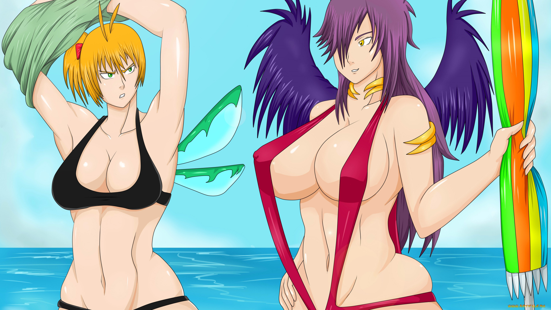 разное, арты, фон, взгляд, девушки, пляж, море