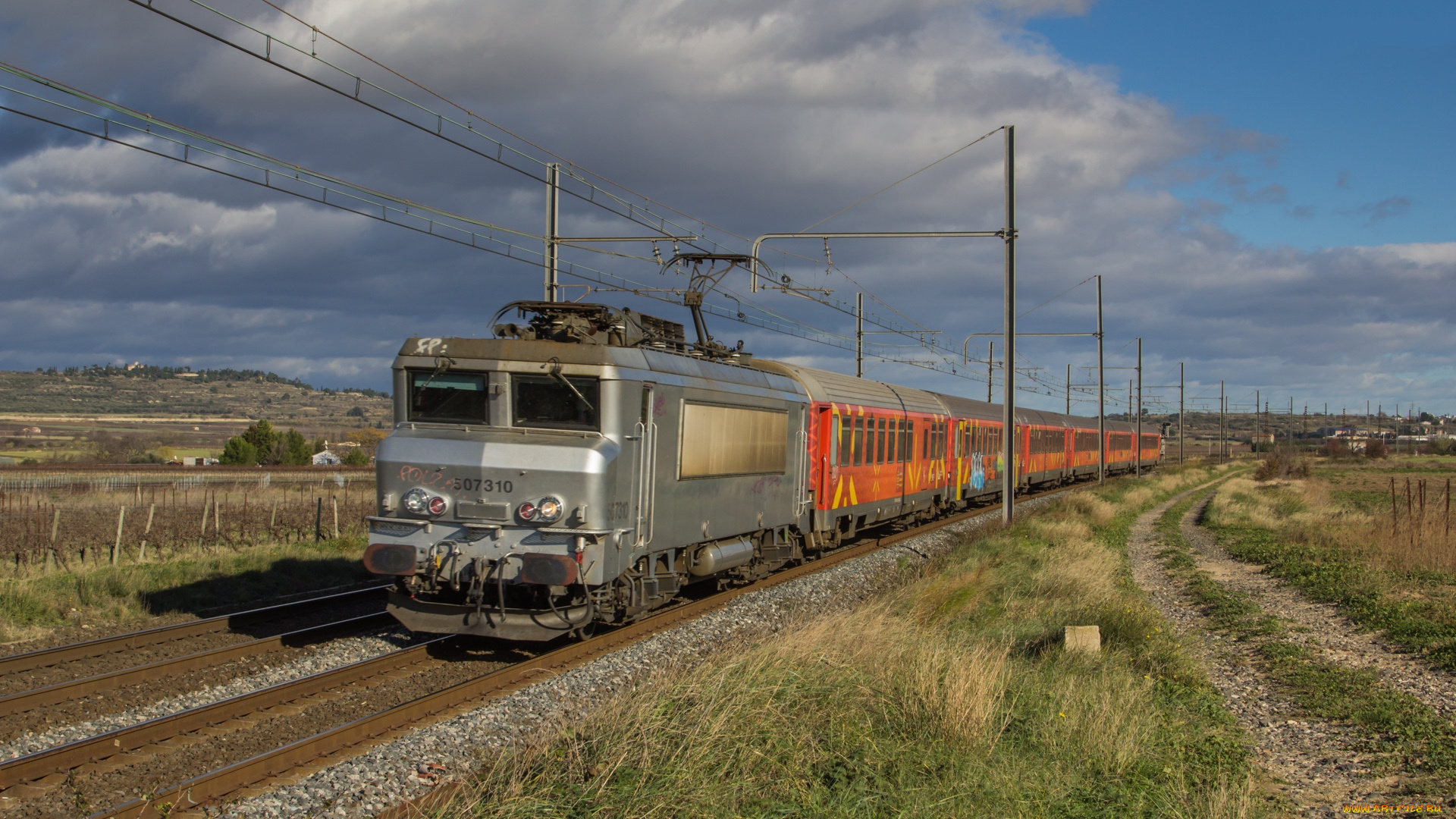 техника, электрички, железная, дорога, локомотив, состав