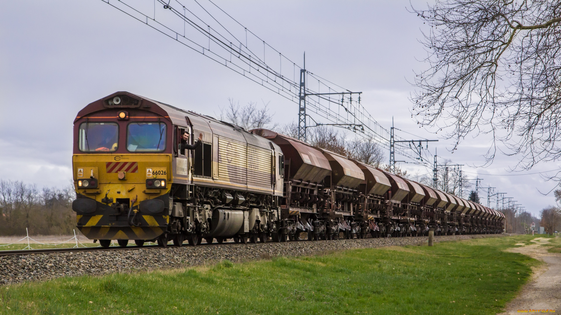 техника, поезда, железная, дорога, локомотив, состав