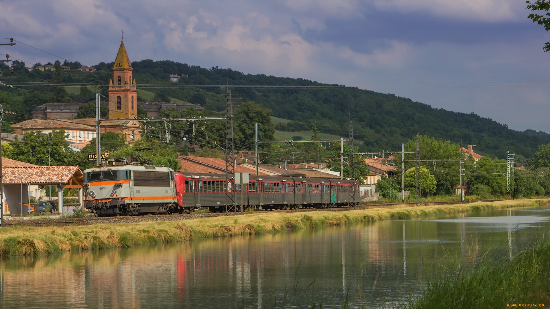 техника, поезда, железная, дорога, локомотив, состав