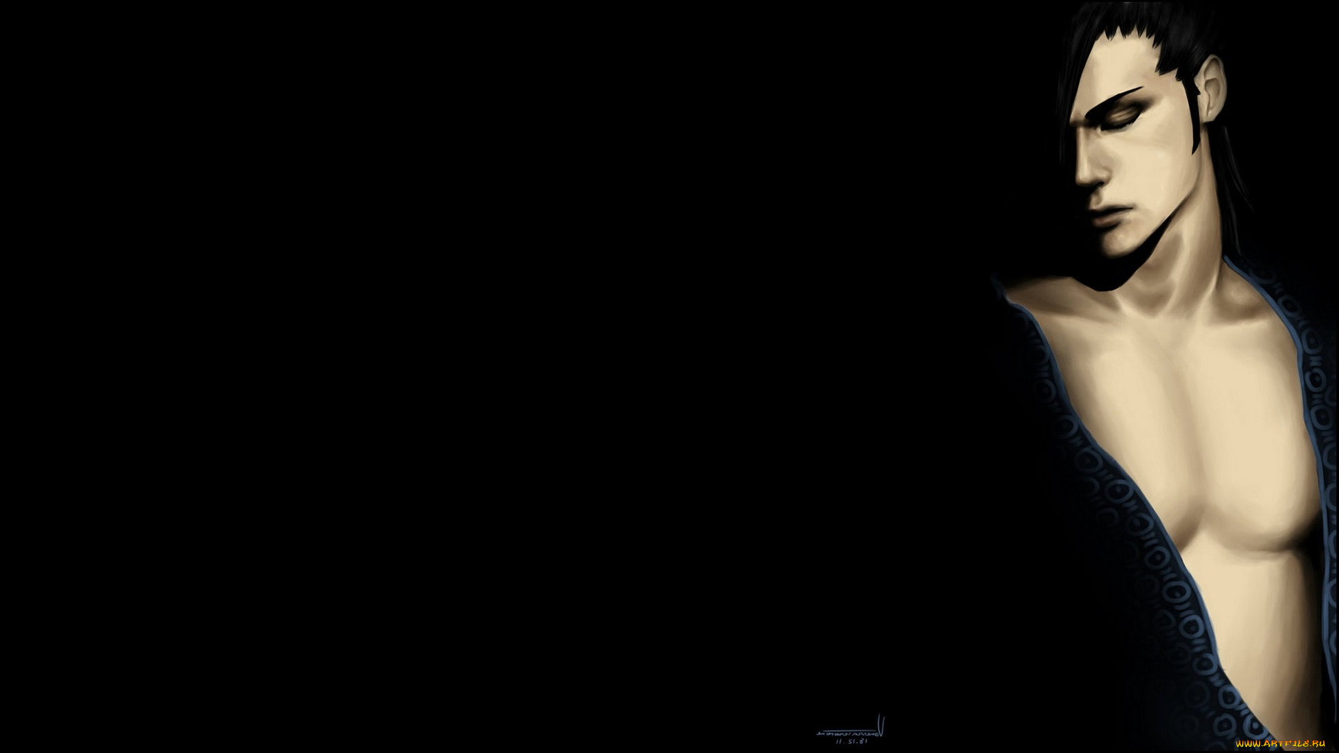 разное, арты, аниме, парень, арт, бьякуя, кучики, блич