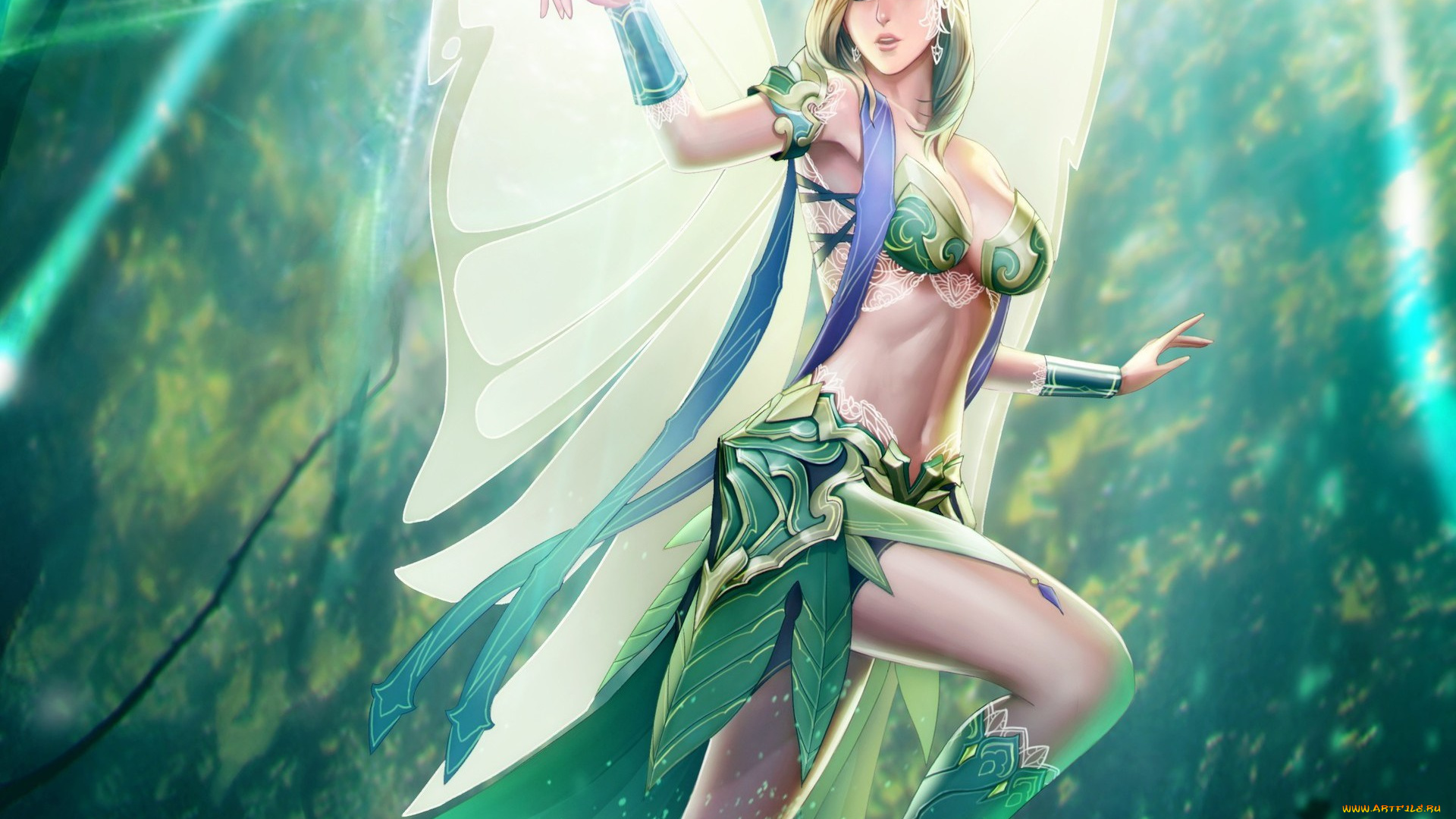 фэнтези, феи, природа, арт, фея, девушка, взгляд, крылья