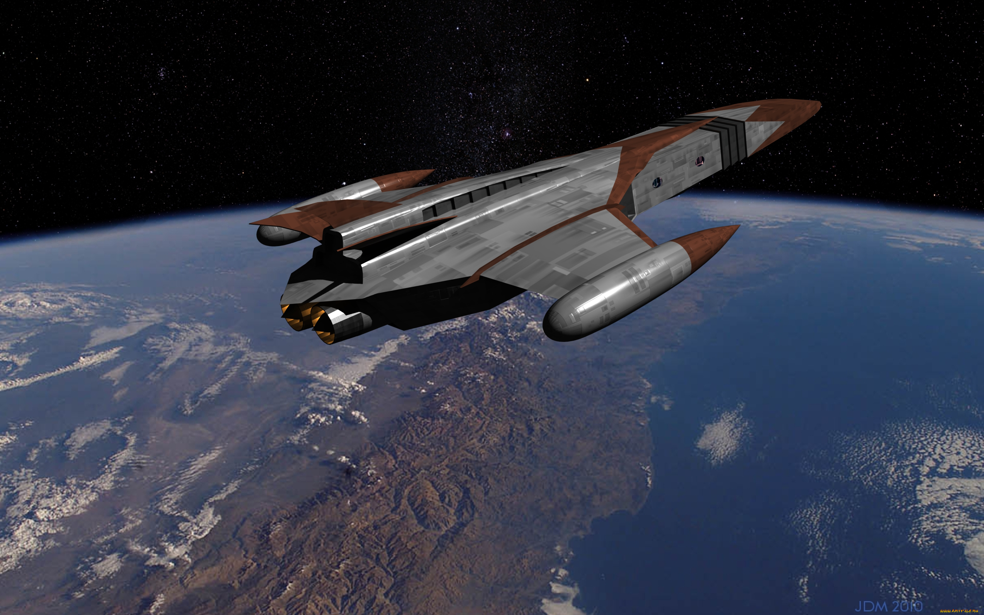 космос, арт, полет, космический, корабль, планета, вселенная