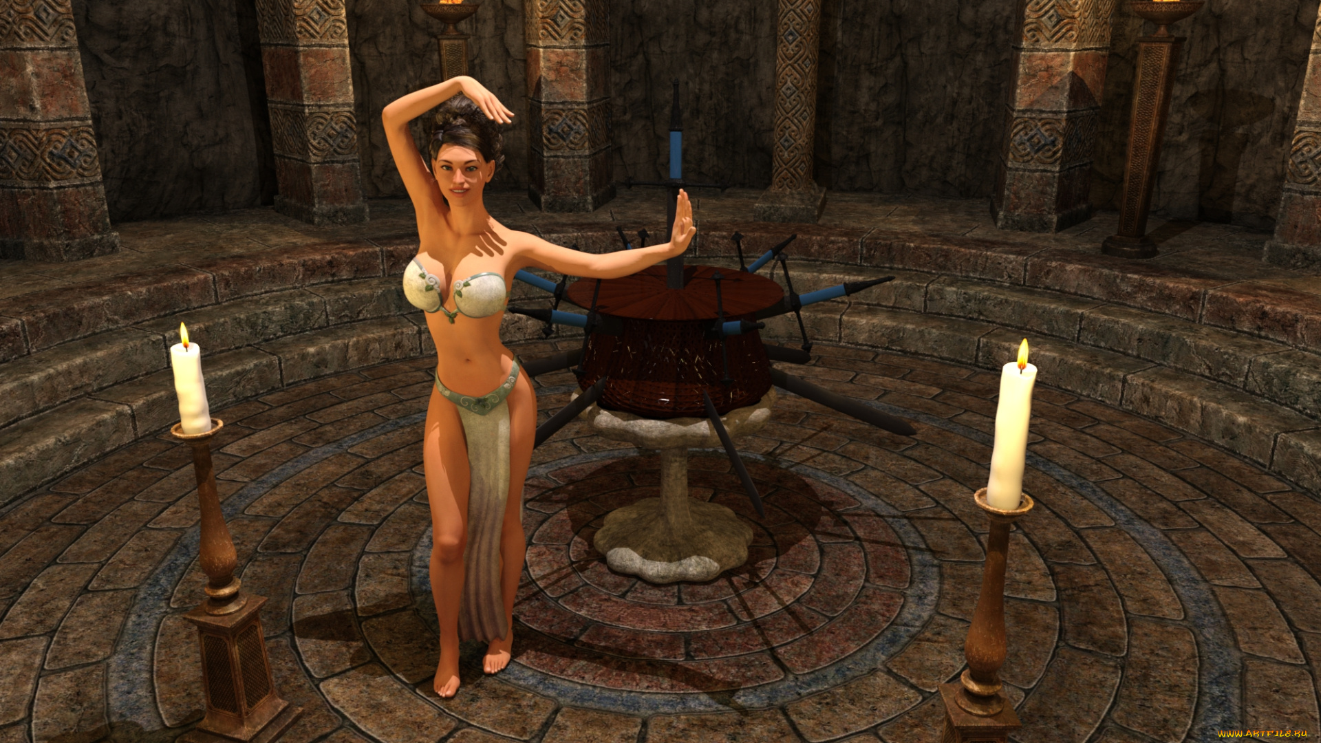 3д, графика, фантазия, , fantasy, фон, взгляд, девушка