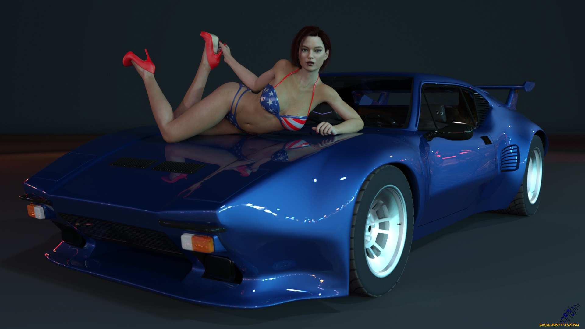 3д, графика, люди-авто, мото, , people-, car, , , moto, автомобиль, фон, взгляд, девушка