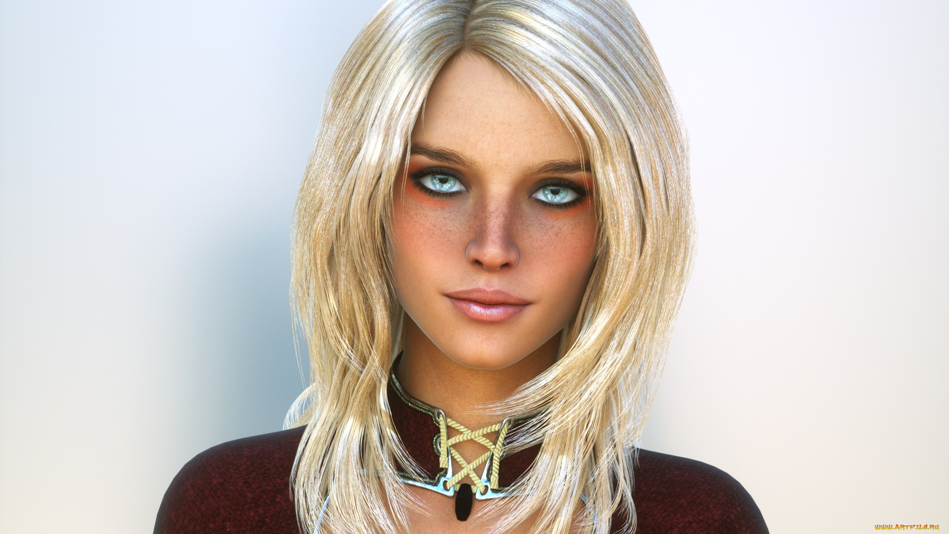 3д, графика, портрет, , portraits, фон, взгляд, девушка