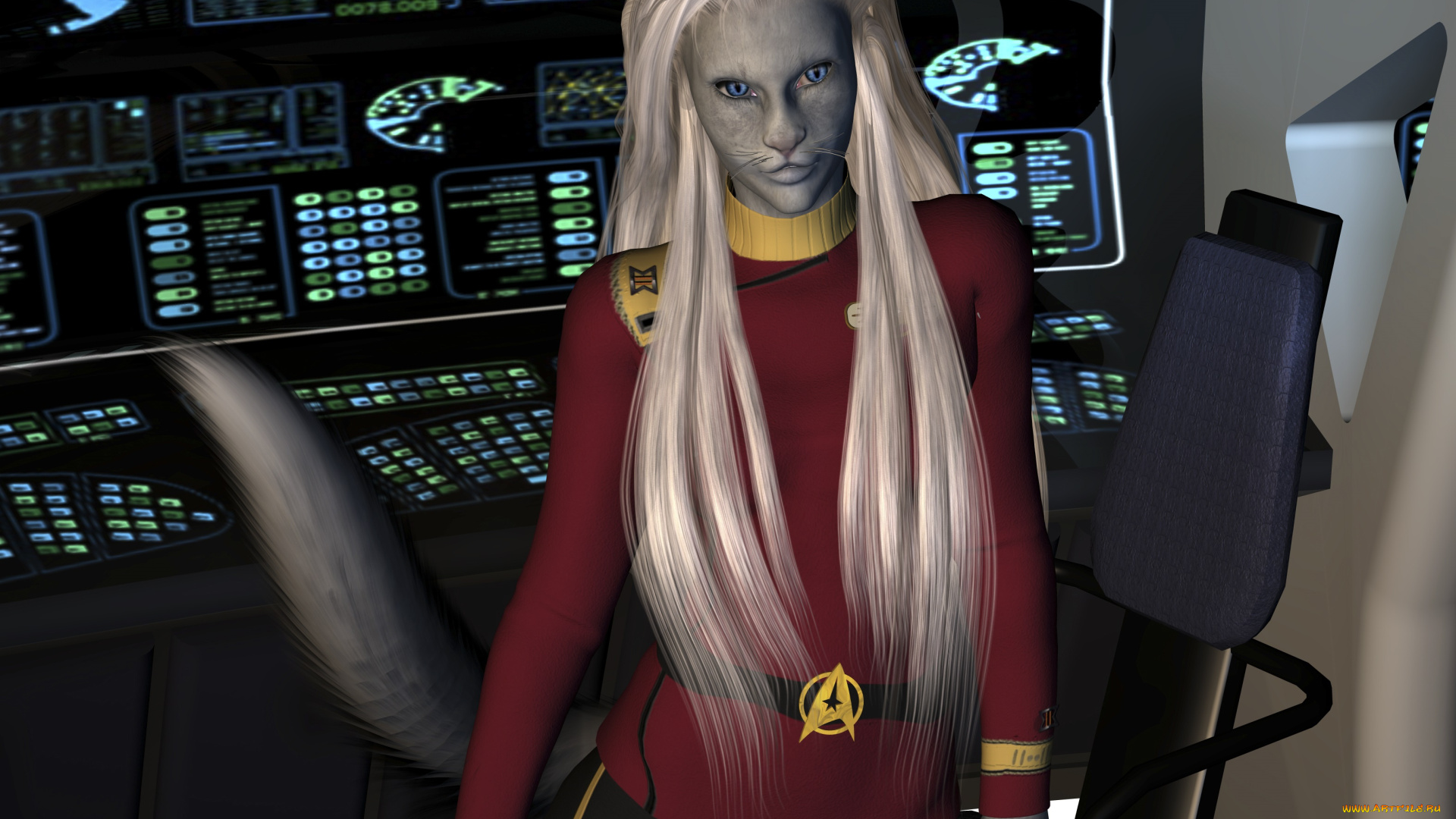 3д, графика, существа, , creatures, взгляд, девушка, фон