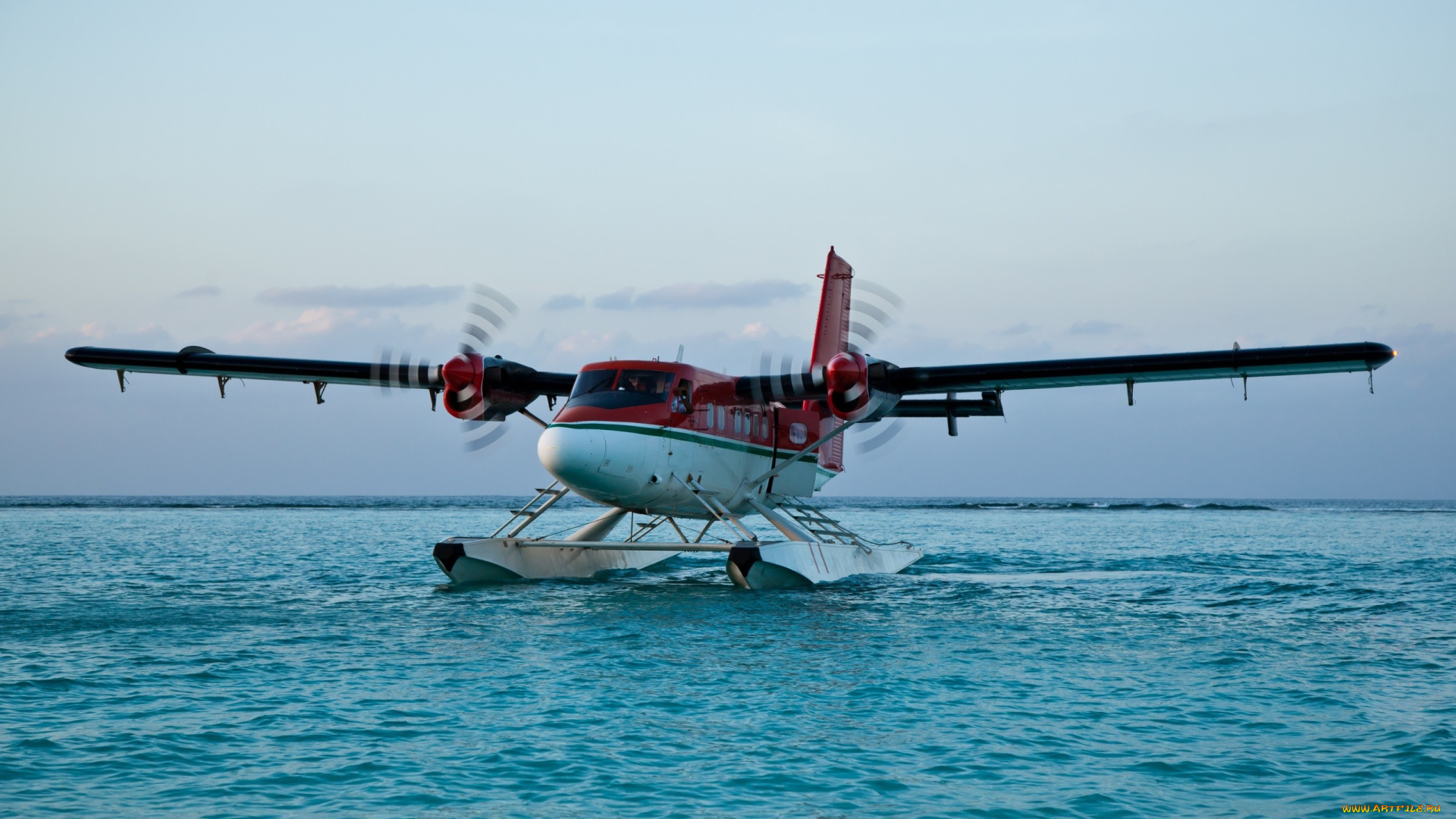 авиация, самолёты, амфибии, самолет, dhc-6, твин, оттер, на, воде