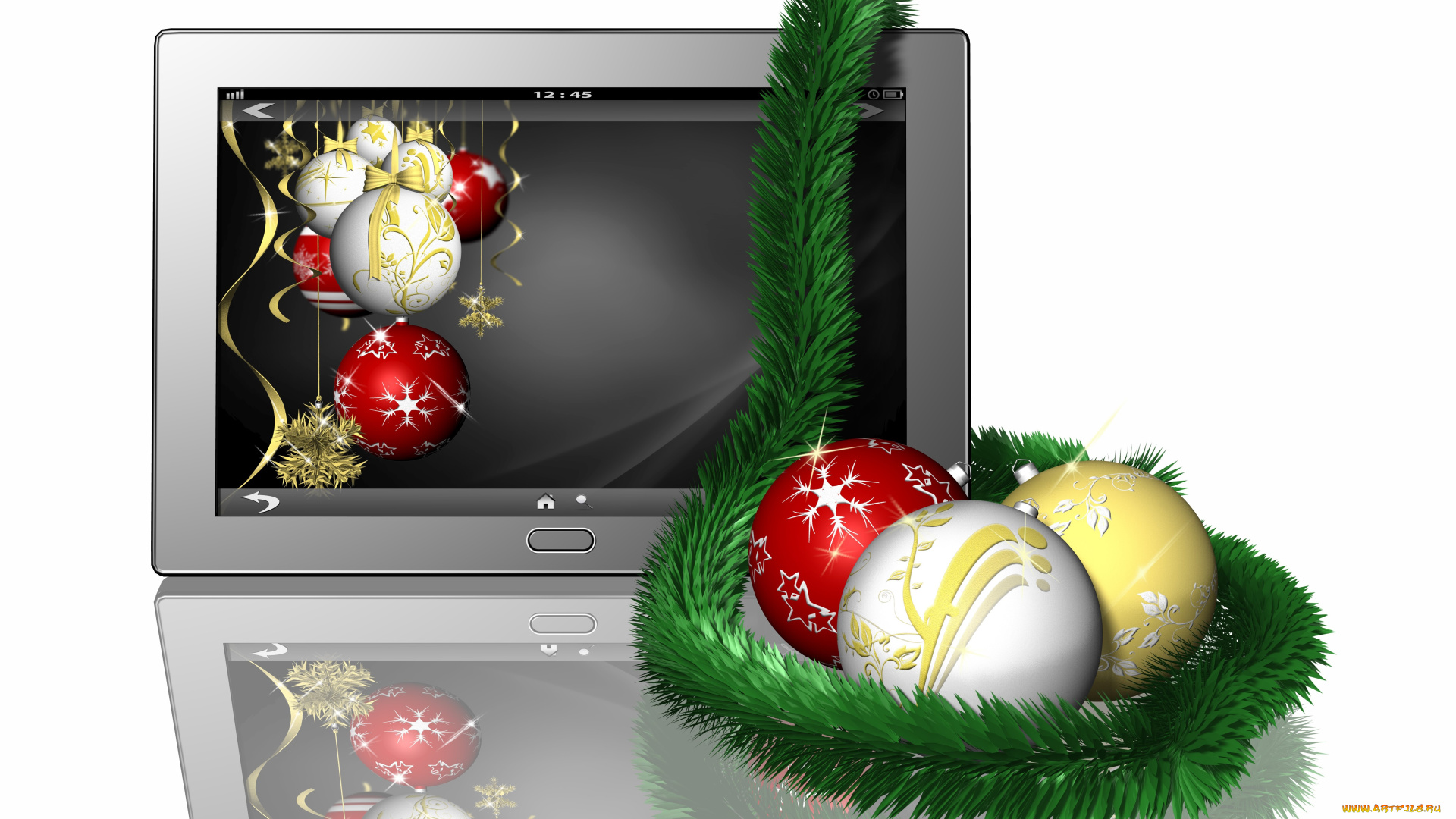 праздничные, 3д, графика, , новый, год, украшения, мониторы