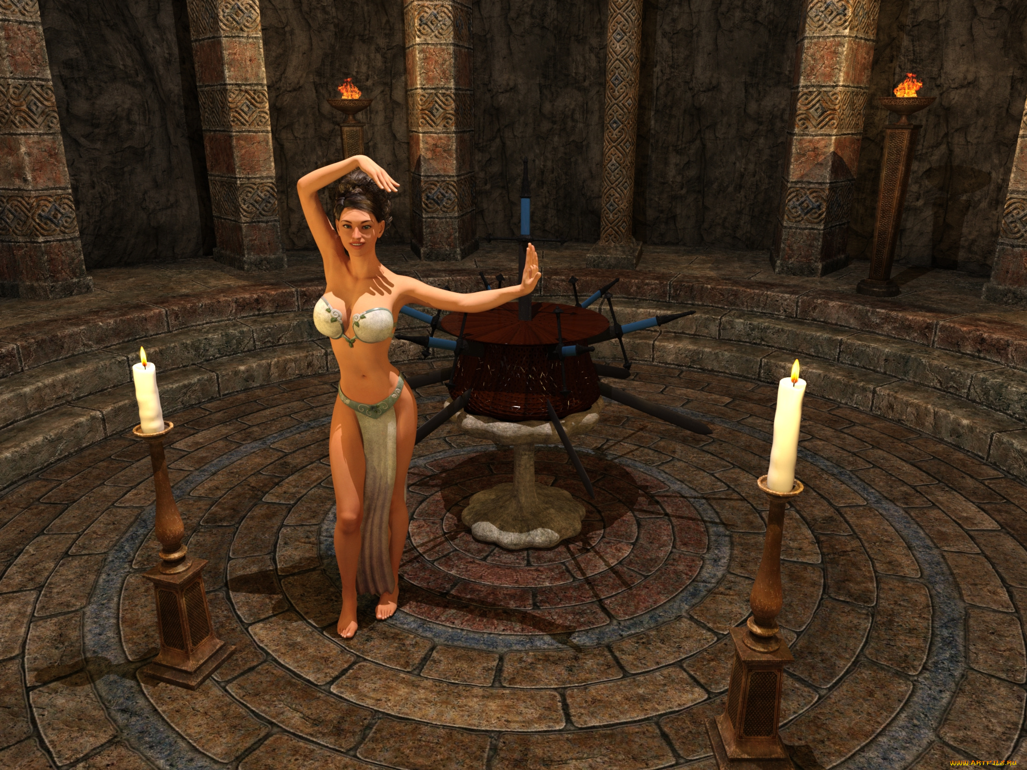 3д, графика, фантазия, , fantasy, фон, взгляд, девушка