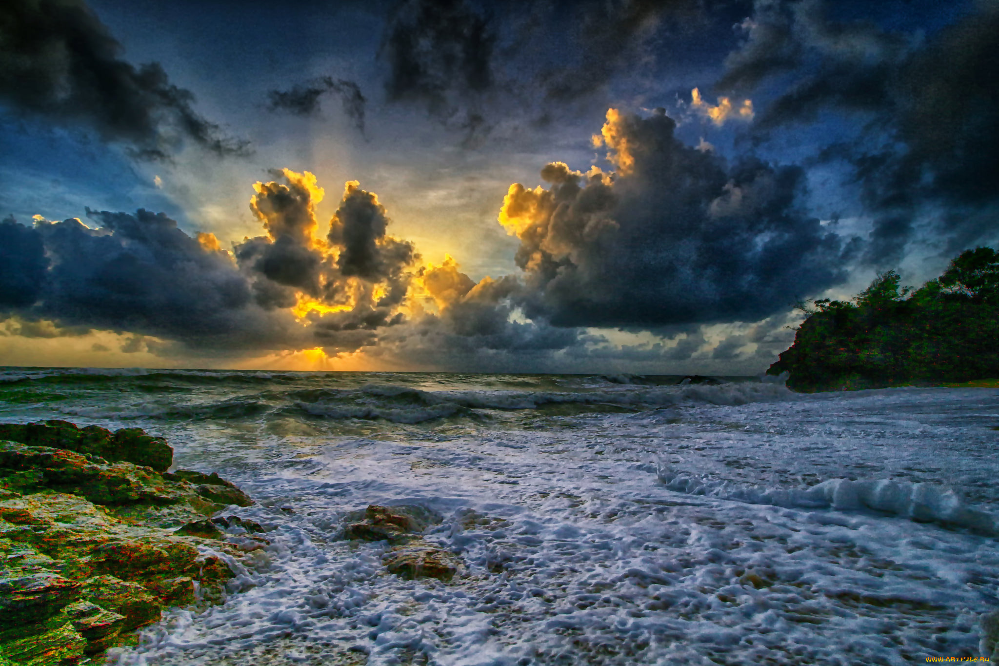 природа, побережье, берег, море