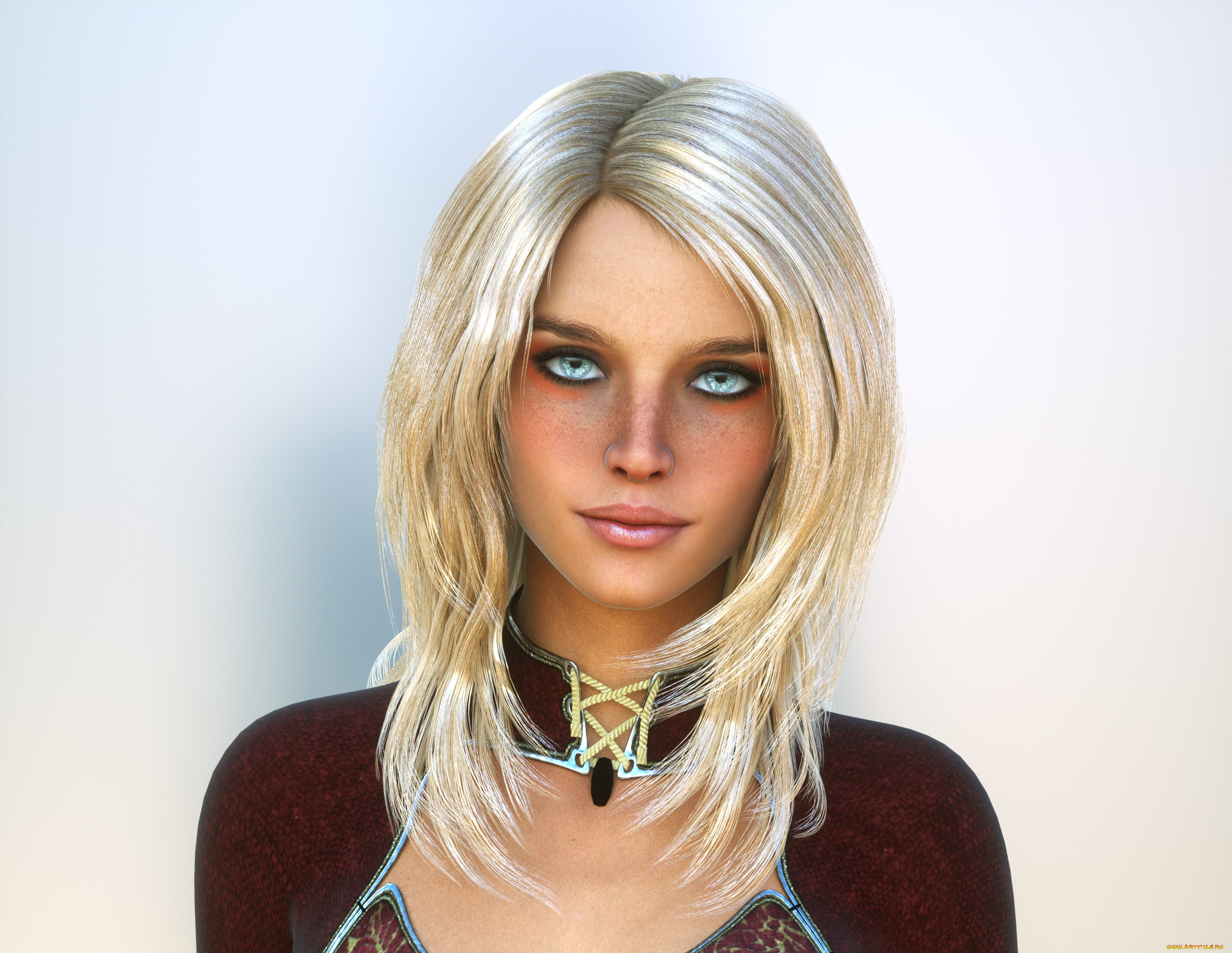 3д, графика, портрет, , portraits, фон, взгляд, девушка