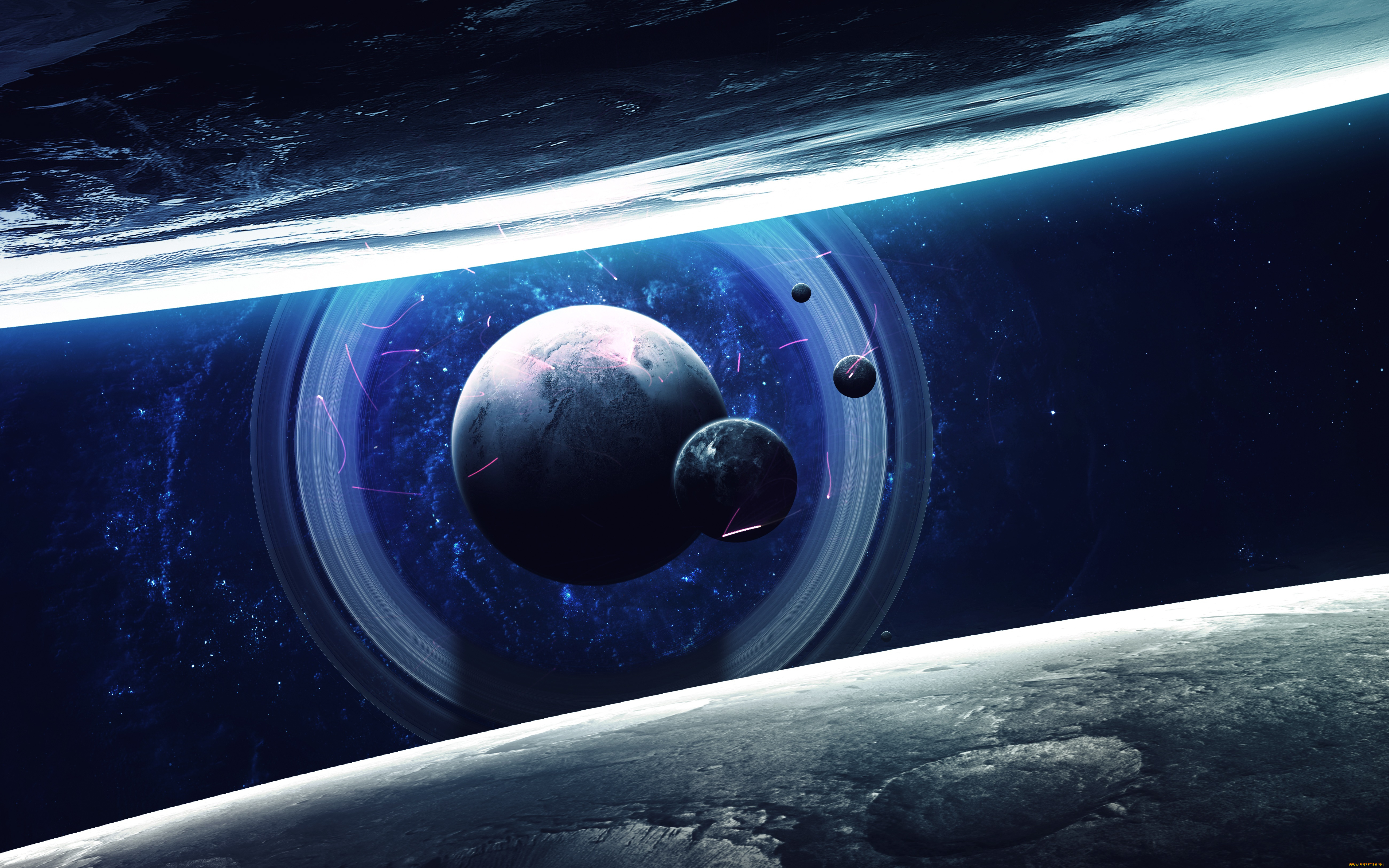 космос, арт, планеты, вселенная, звезды, галактика