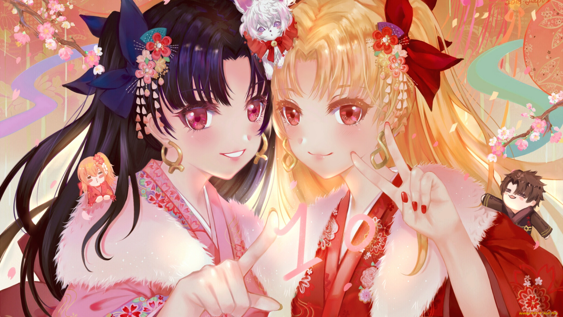 аниме, fate, stay, night, девочки