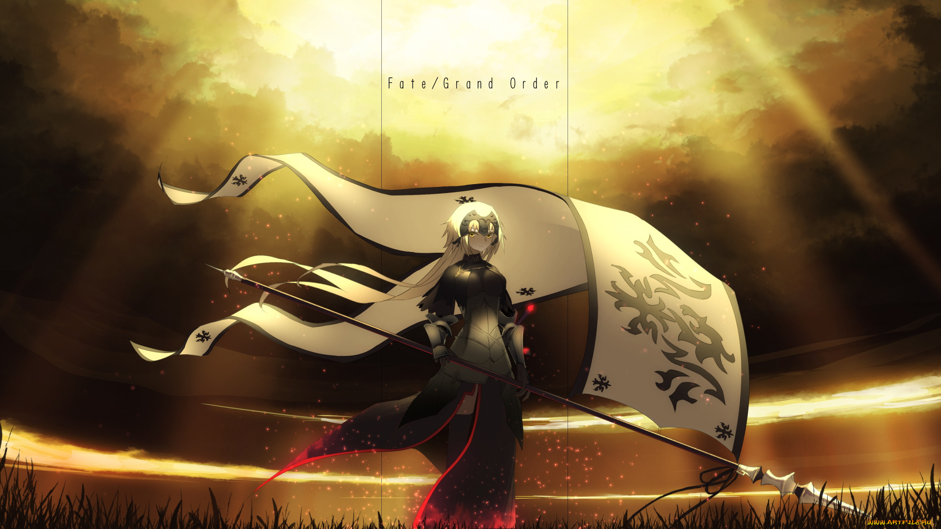 аниме, fate, stay, night, флаг, девушка