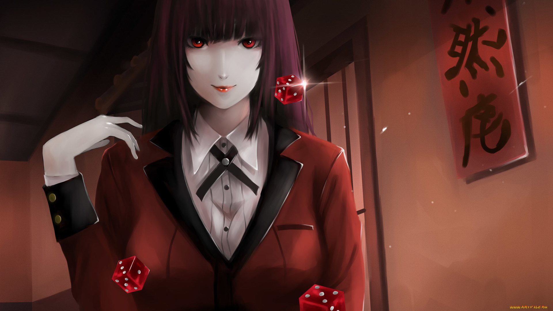 аниме, kakegurui, девушка