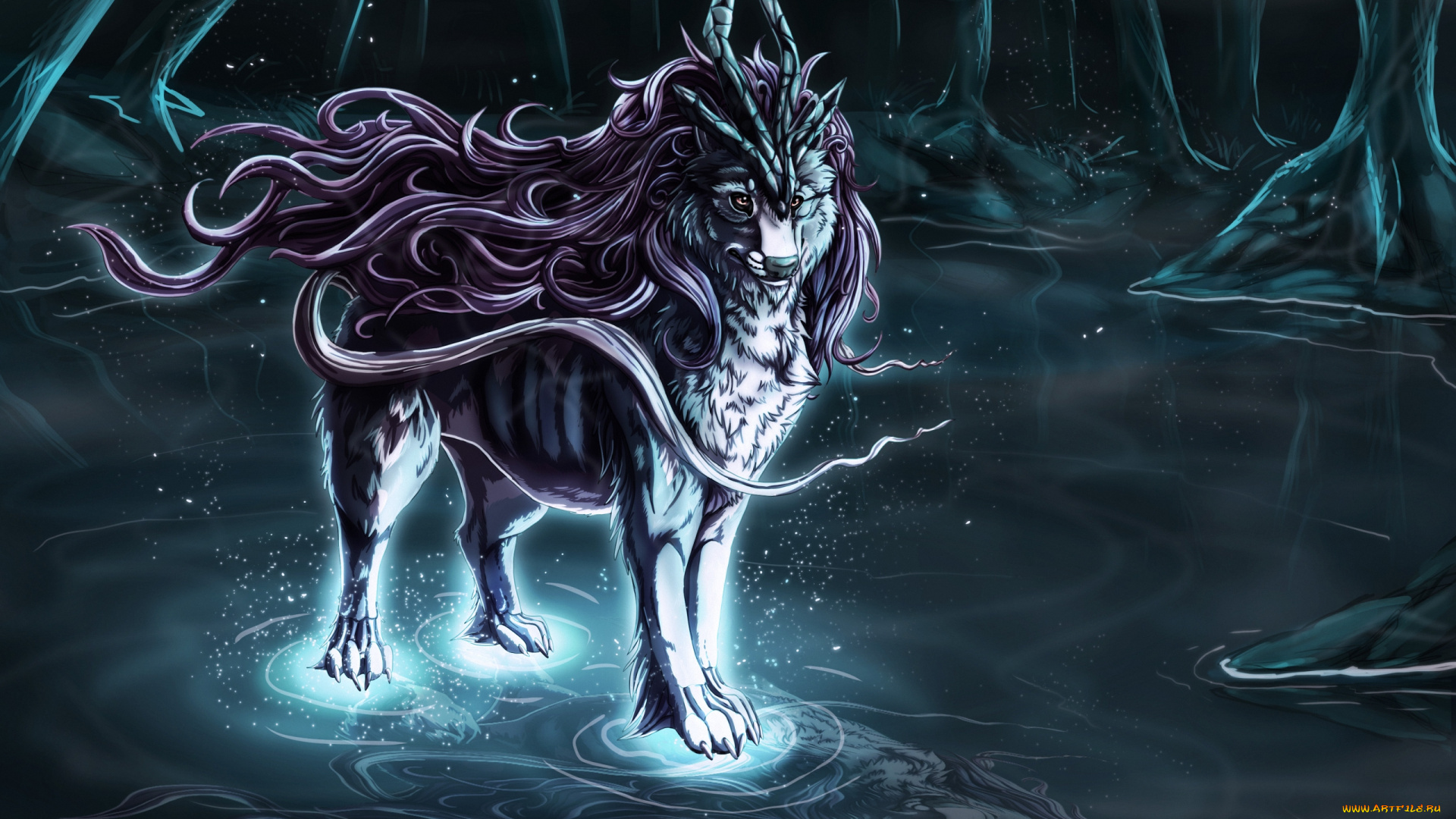 аниме, pokemon, лес, монстр, suicune