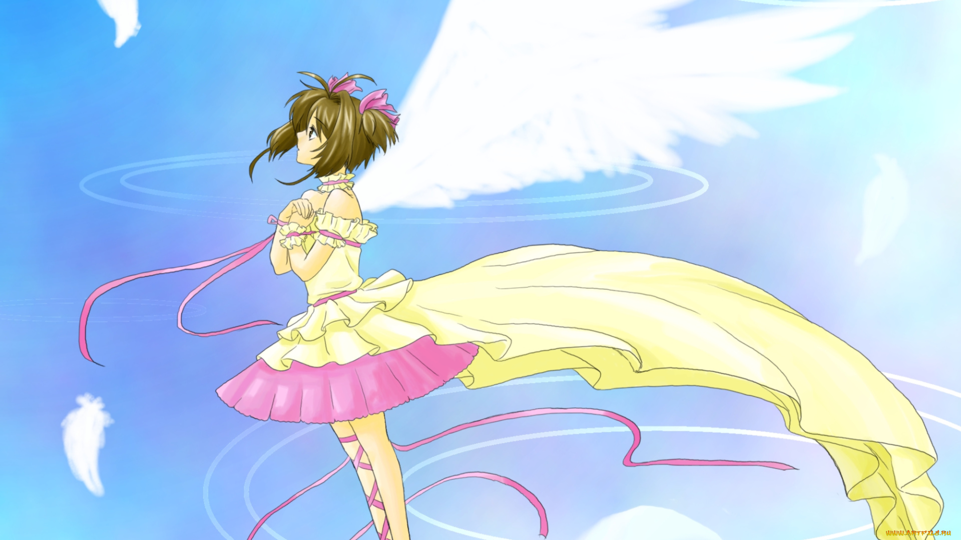 cardcaptor, sakura, аниме, card, captor, sakura, фон, взгляд, девушка